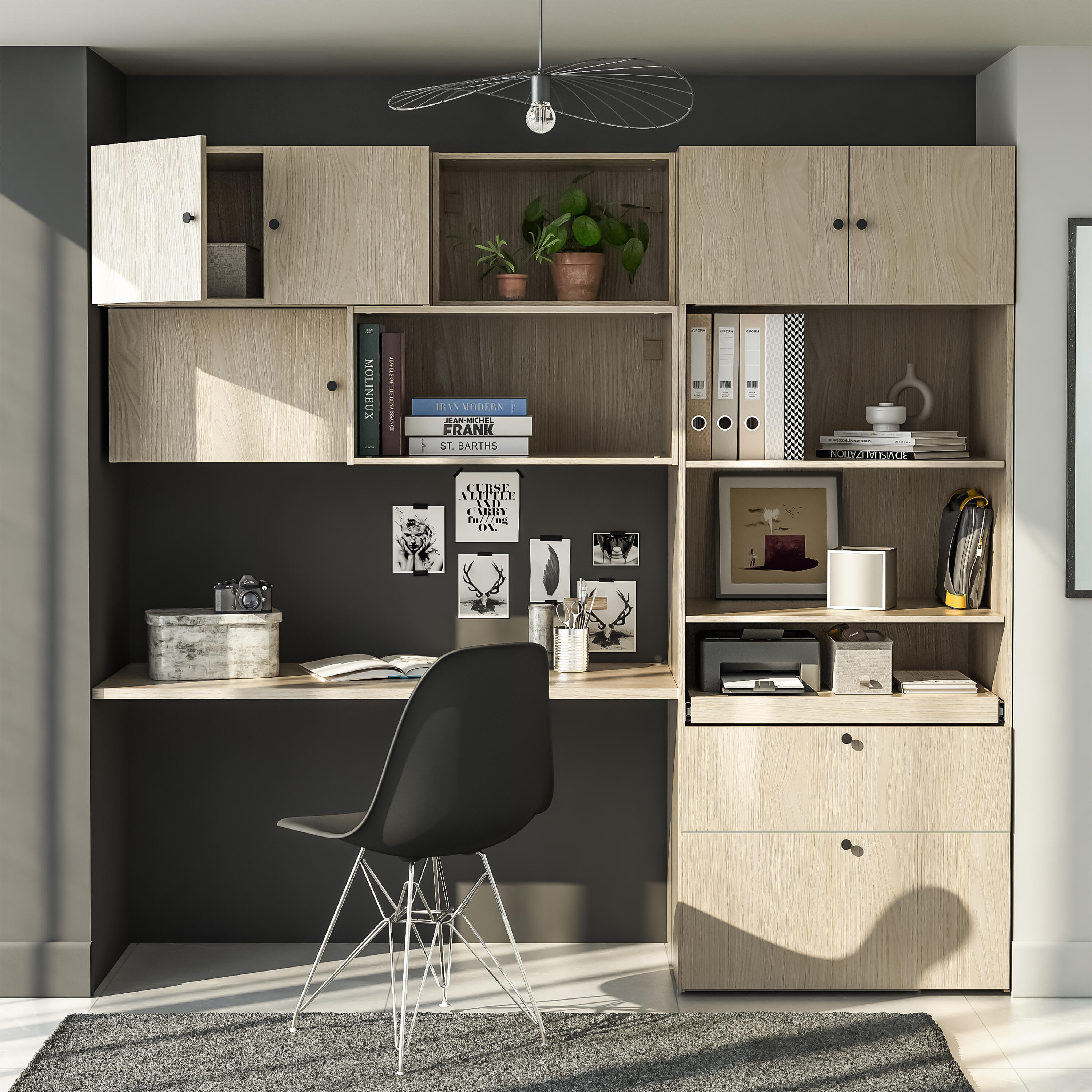 Etagère coulissante SPACEO Evo'M effet chêne pour caisson L.80 x P.54 cm - 7