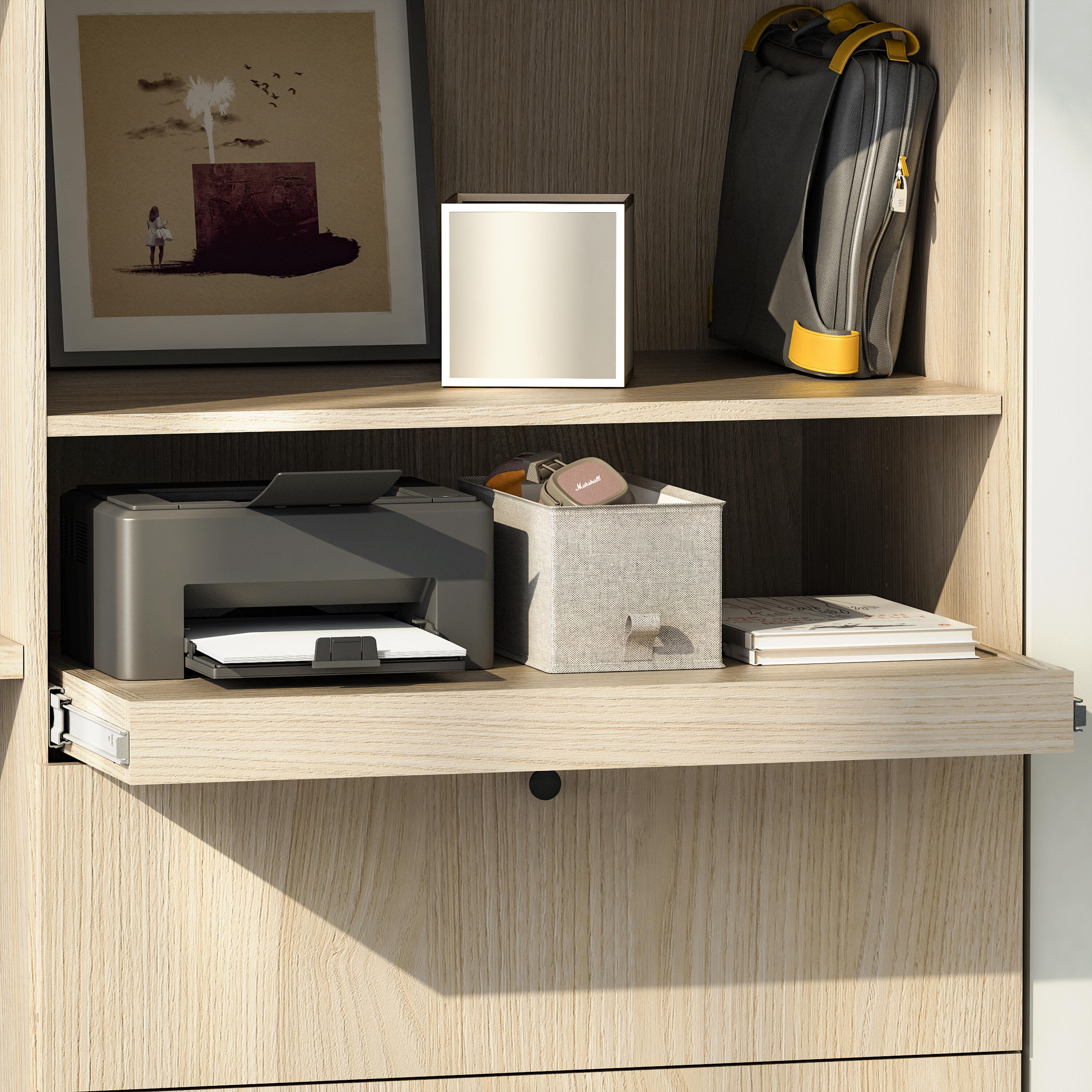 Etagère coulissante SPACEO Evo'M effet chêne pour caisson L.80 x P.54 cm - 2
