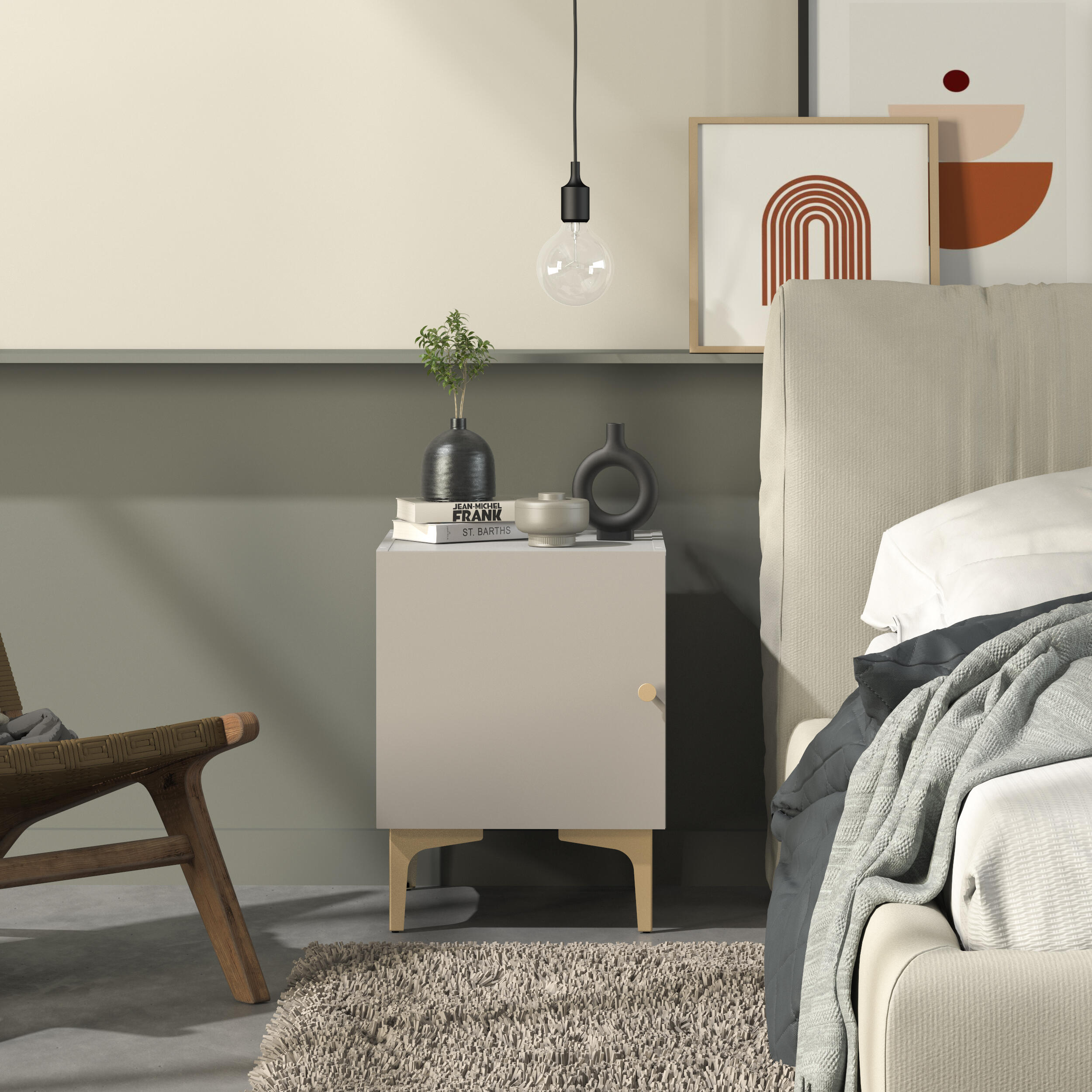 Porte battante SPACEO Evo'M Vienne lin H.38,4 X L.40 cm - 3