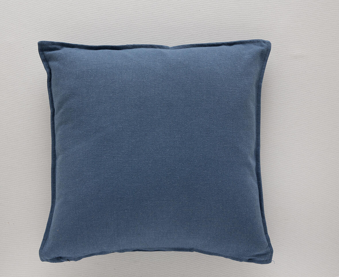 Cojín decorativo cuadrado Dali algodón, lino azul 50x50cm - 4