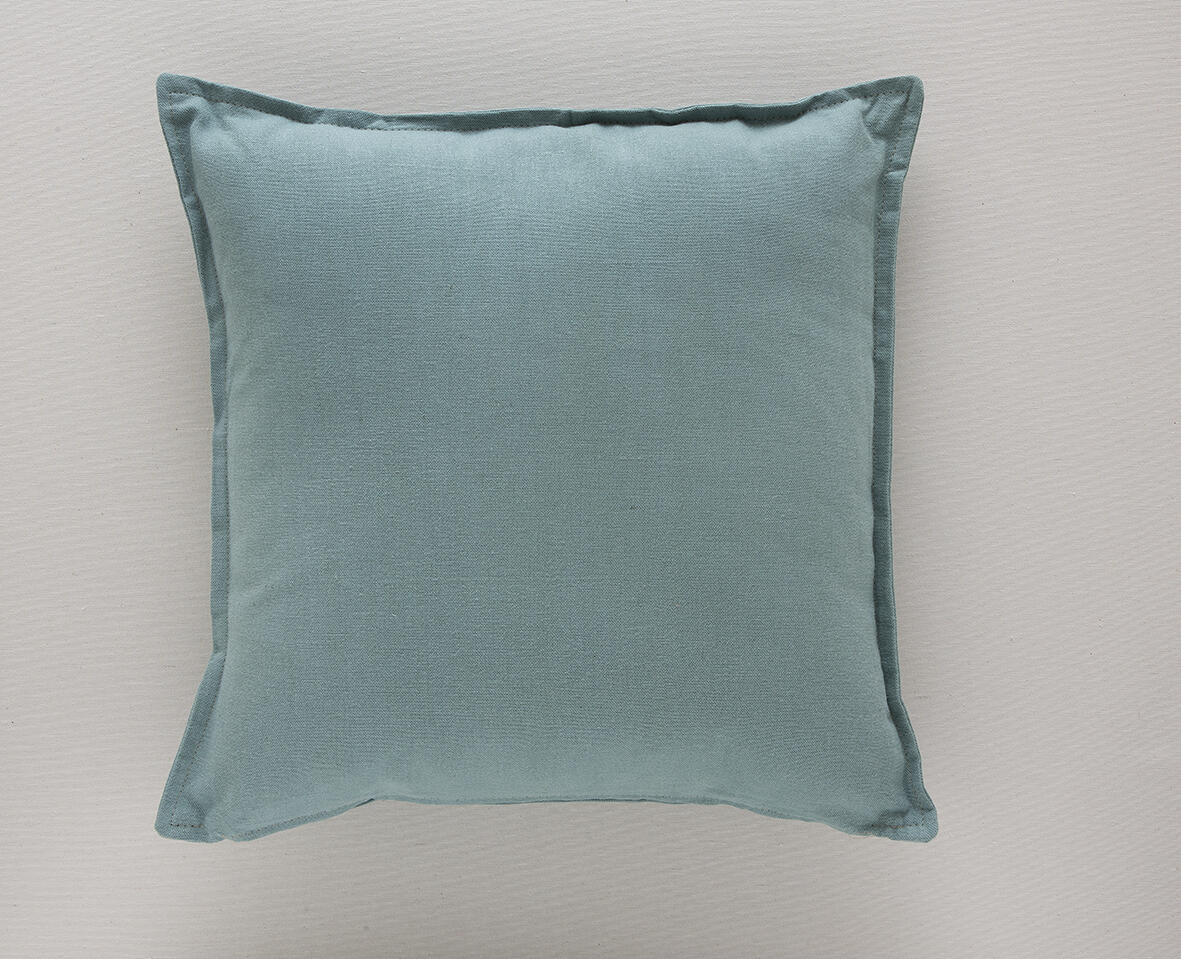 Cojín decorativo cuadrado DaliI algodón, lino liso turquesa 50x50cm - 4