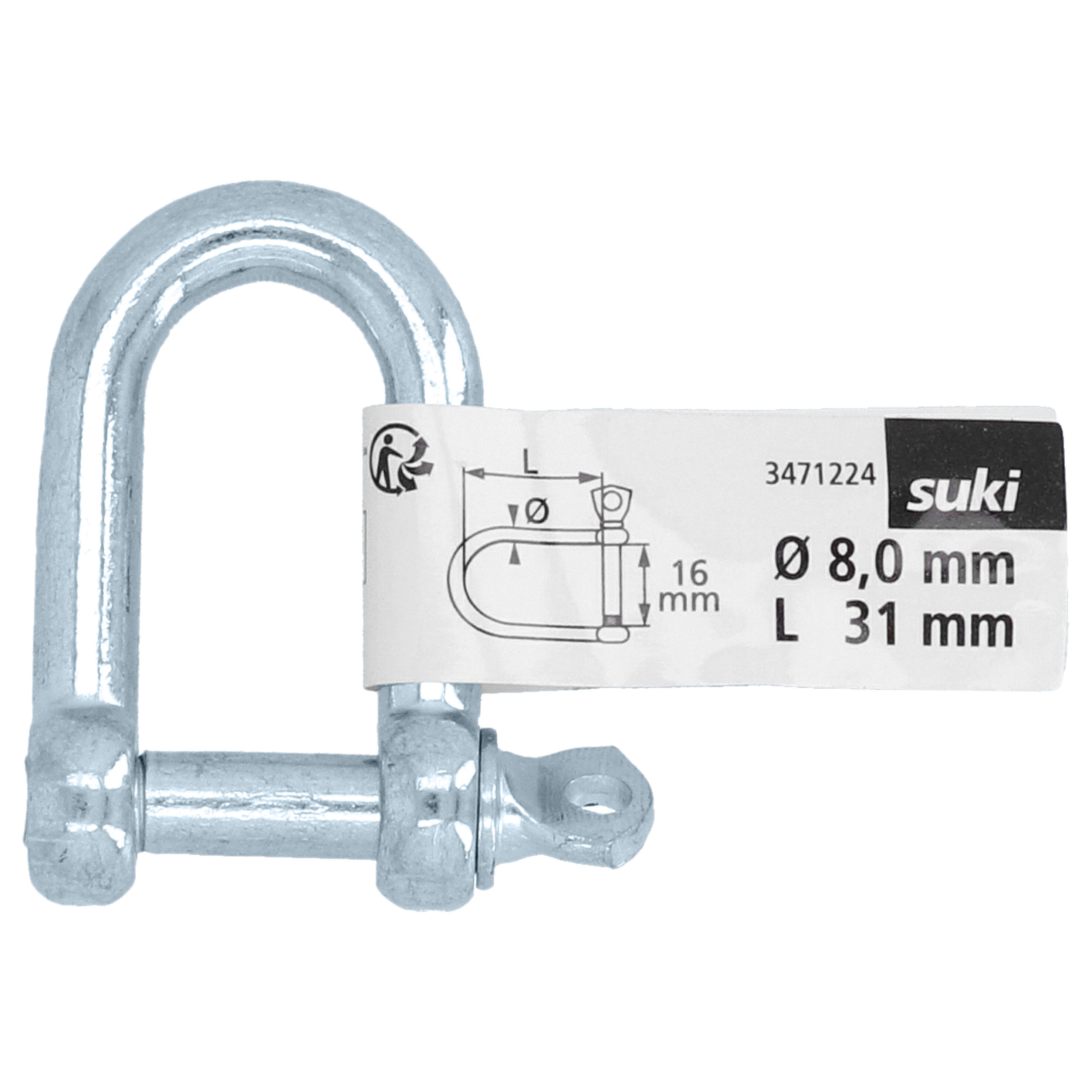 1 Rodete de unión para cadena de acero de 16 mm de ancho y 200 kg de carga máxim - 2