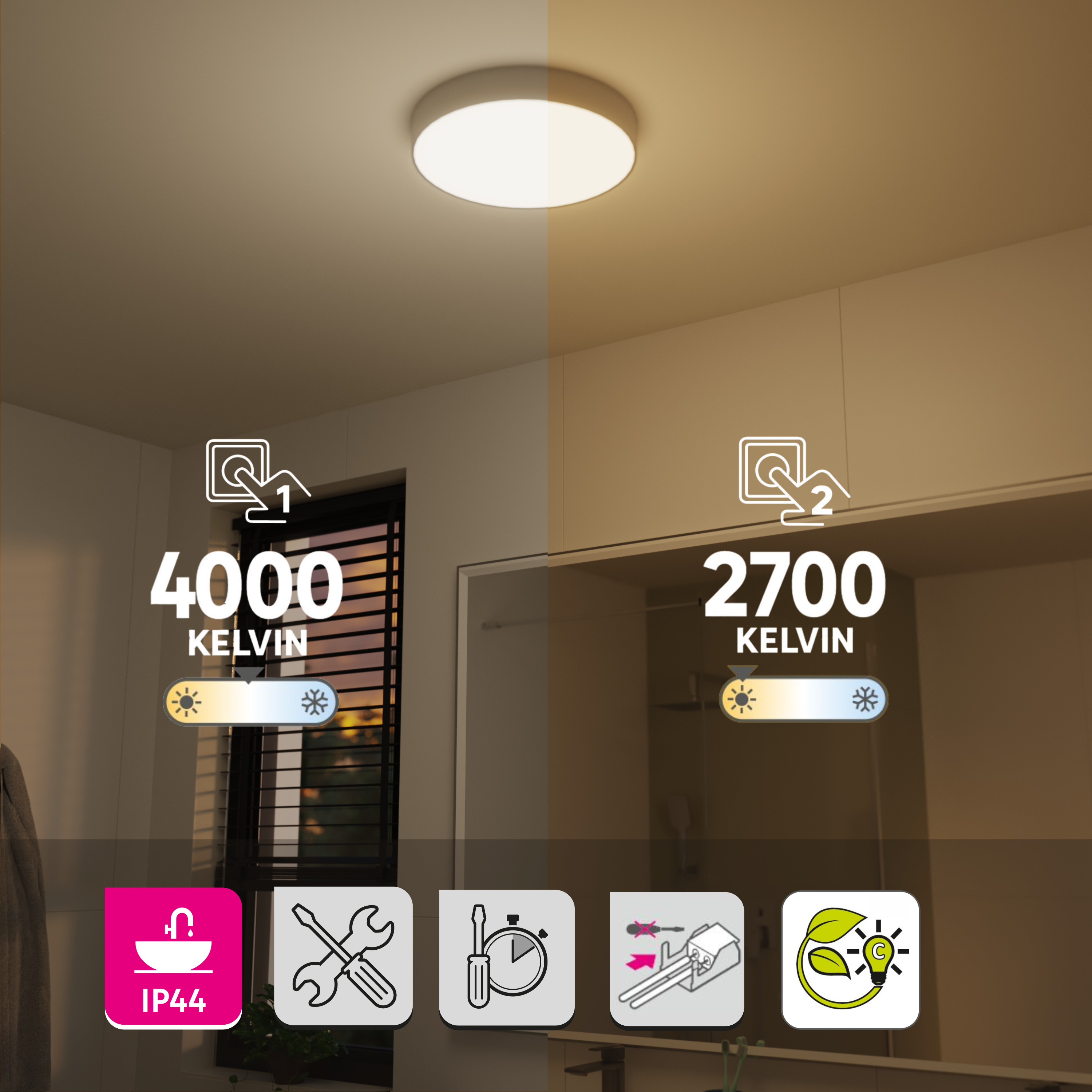 Plafon Drema biały IP44 LED Inspire - 6