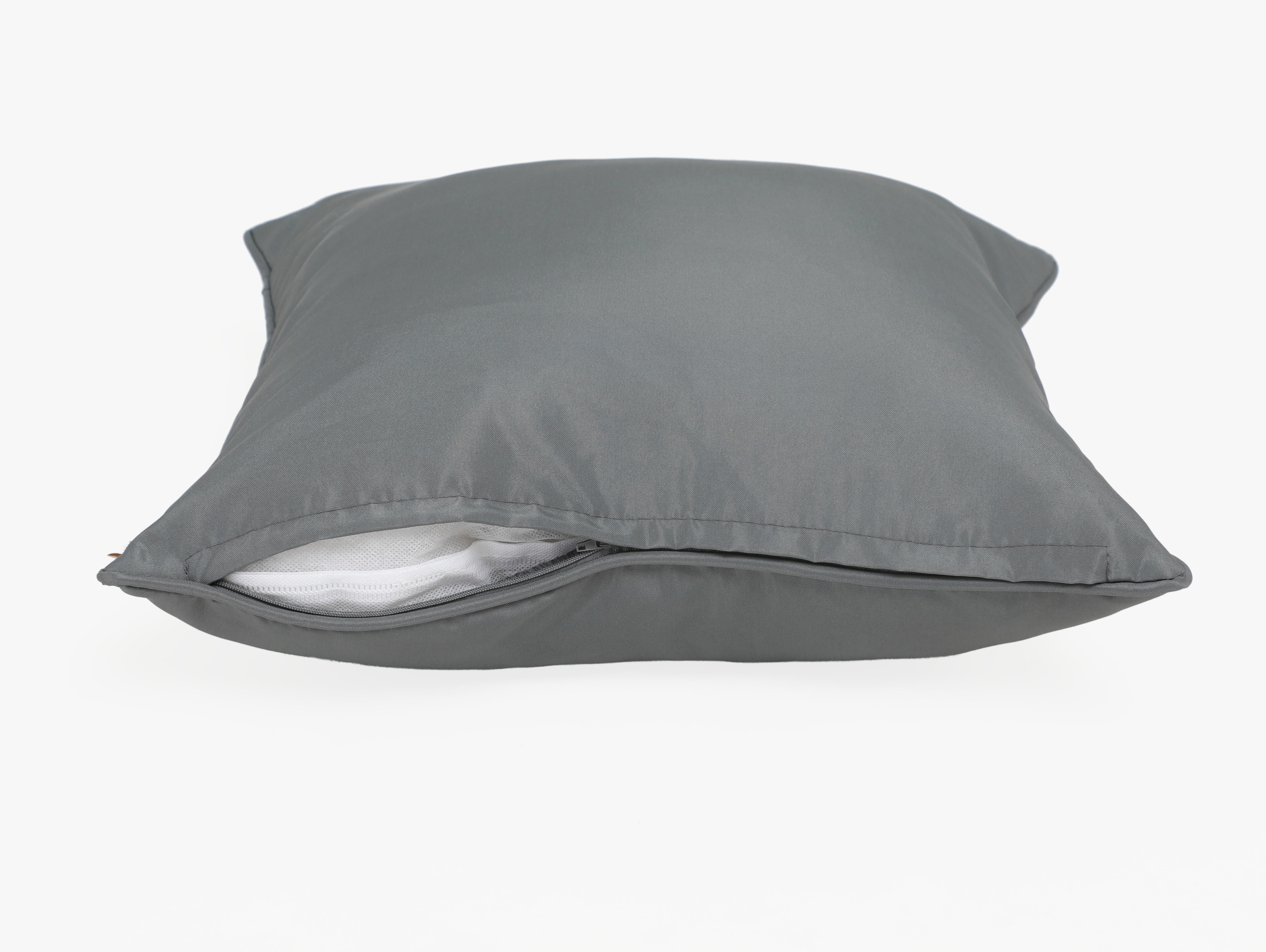 Cojín decorativo de jardín Liso gris / plata 45x45 cm - 2