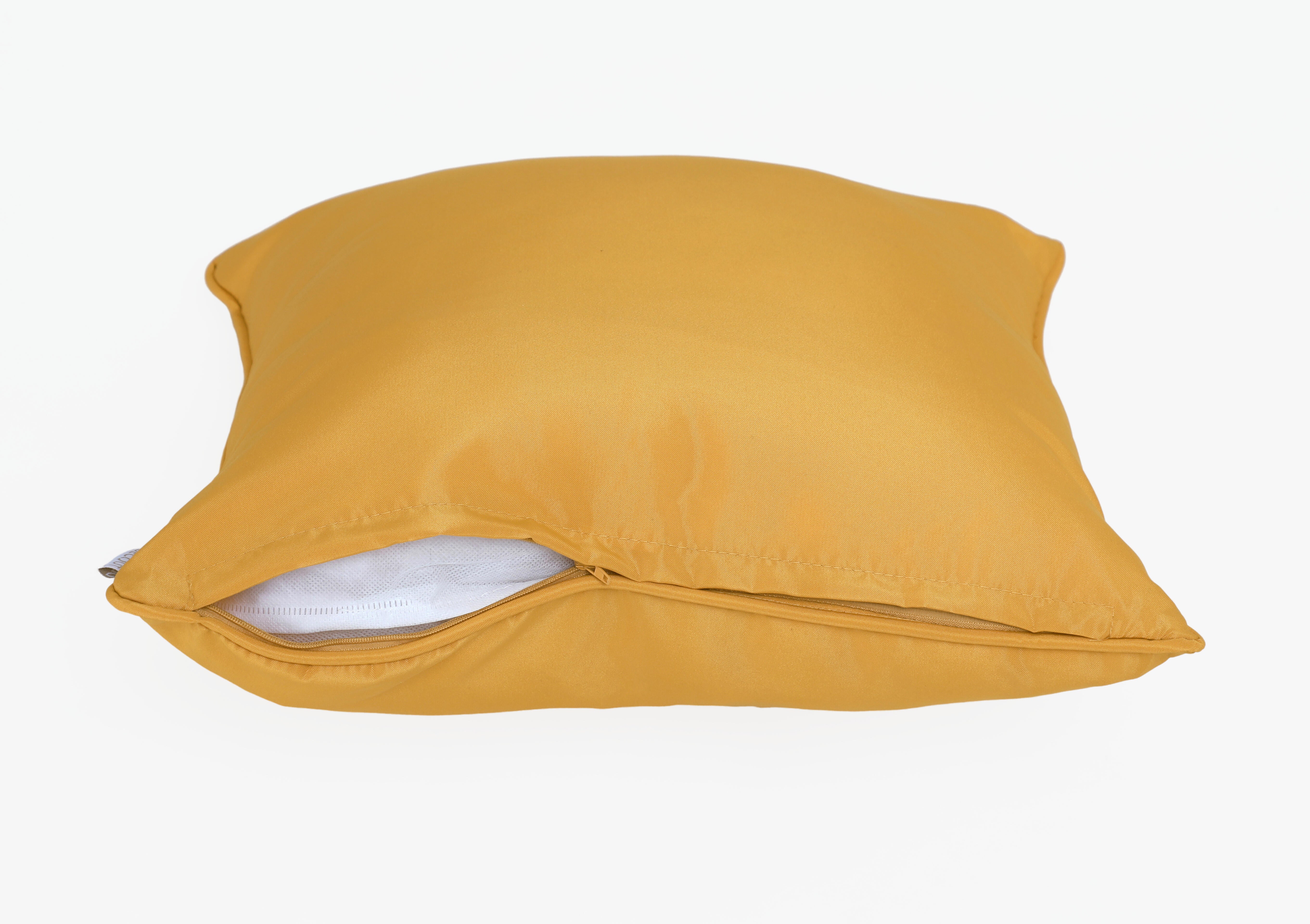 Cojín decorativo de jardín Liso amarillo / dorado 45x45 cm - 3