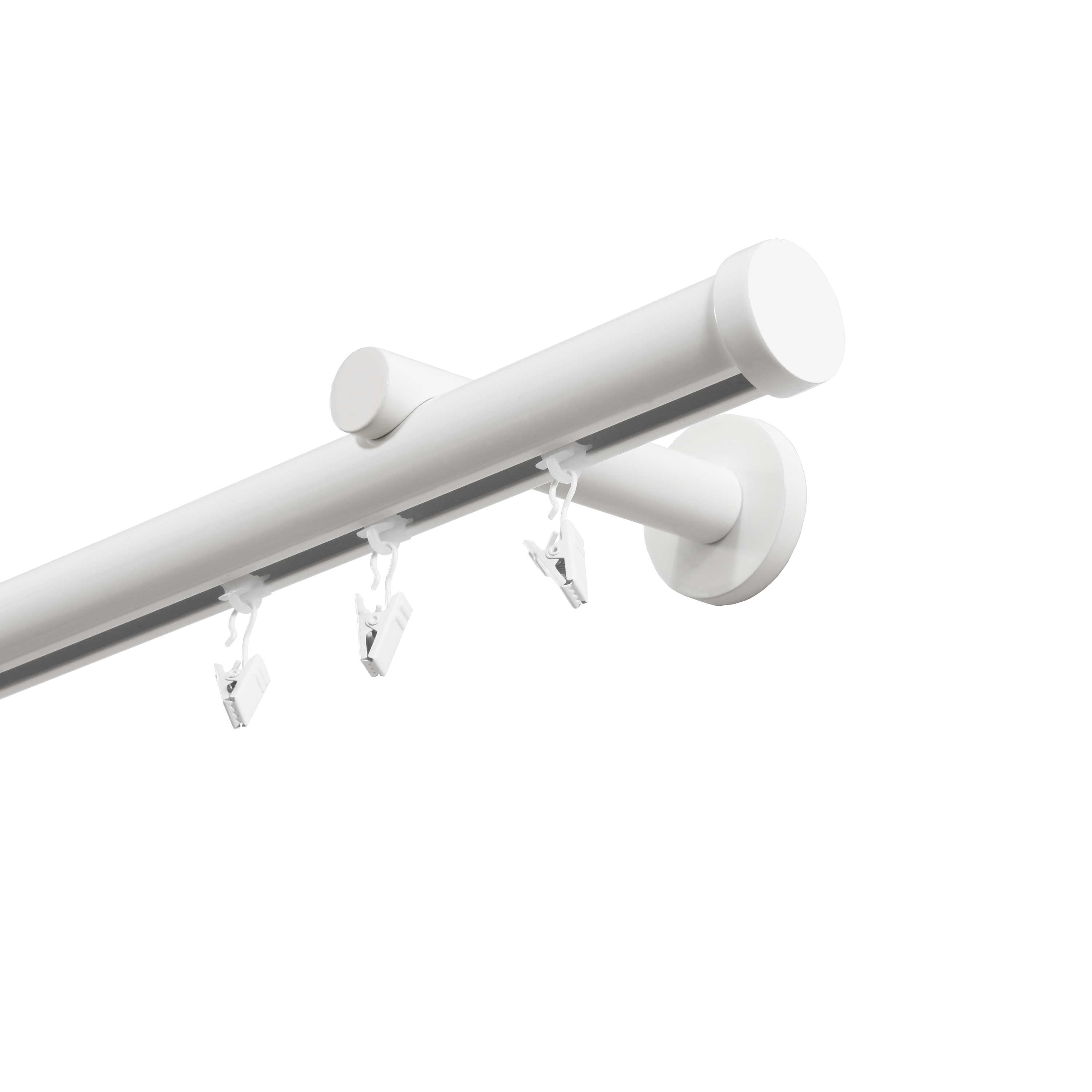 Karnisz sufitowy pojedynczy w pełni przesuwny 150 cm biały 28 mm