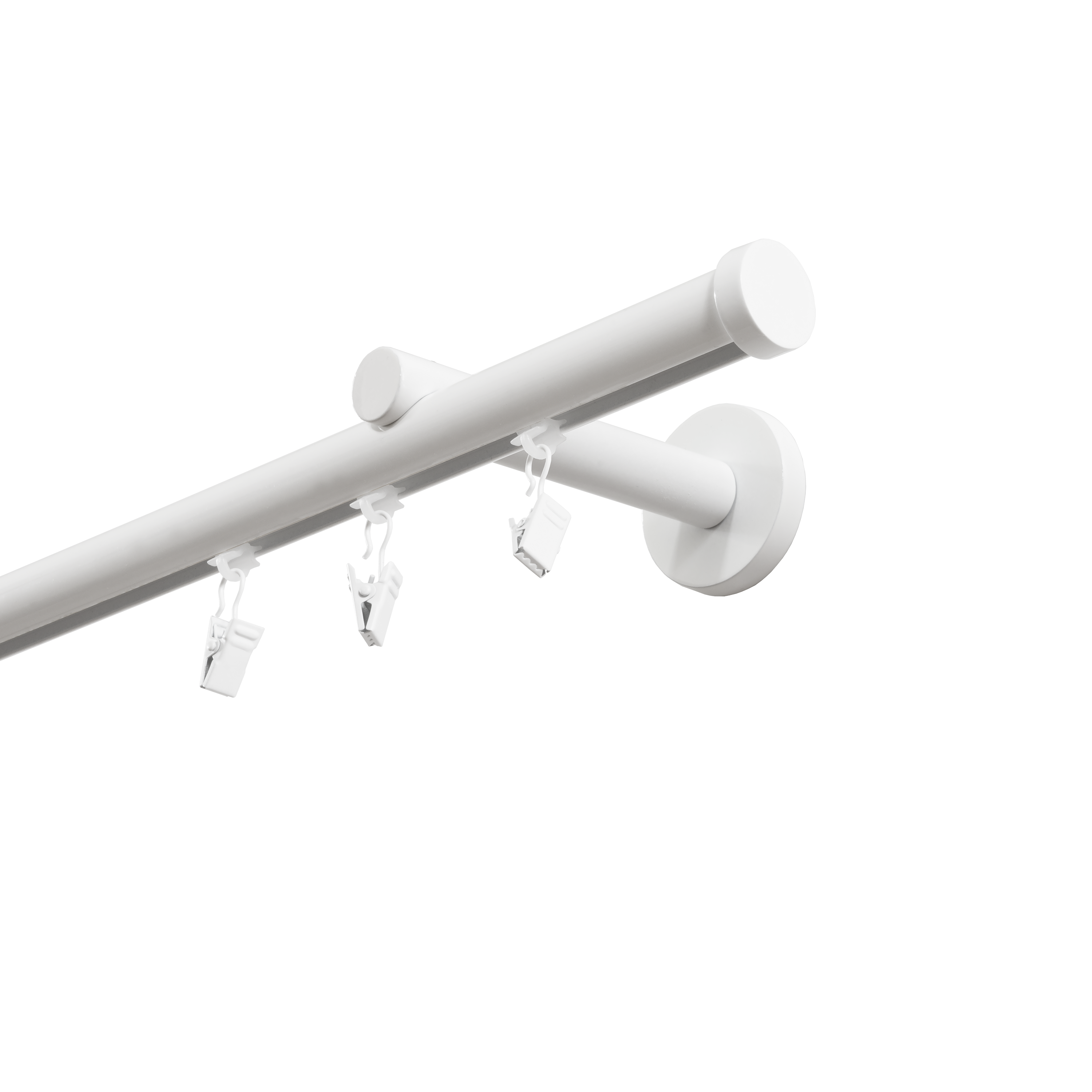 Karnisz sufitowy pojedynczy w pełni przesuwny 300 cm biały 20 mm