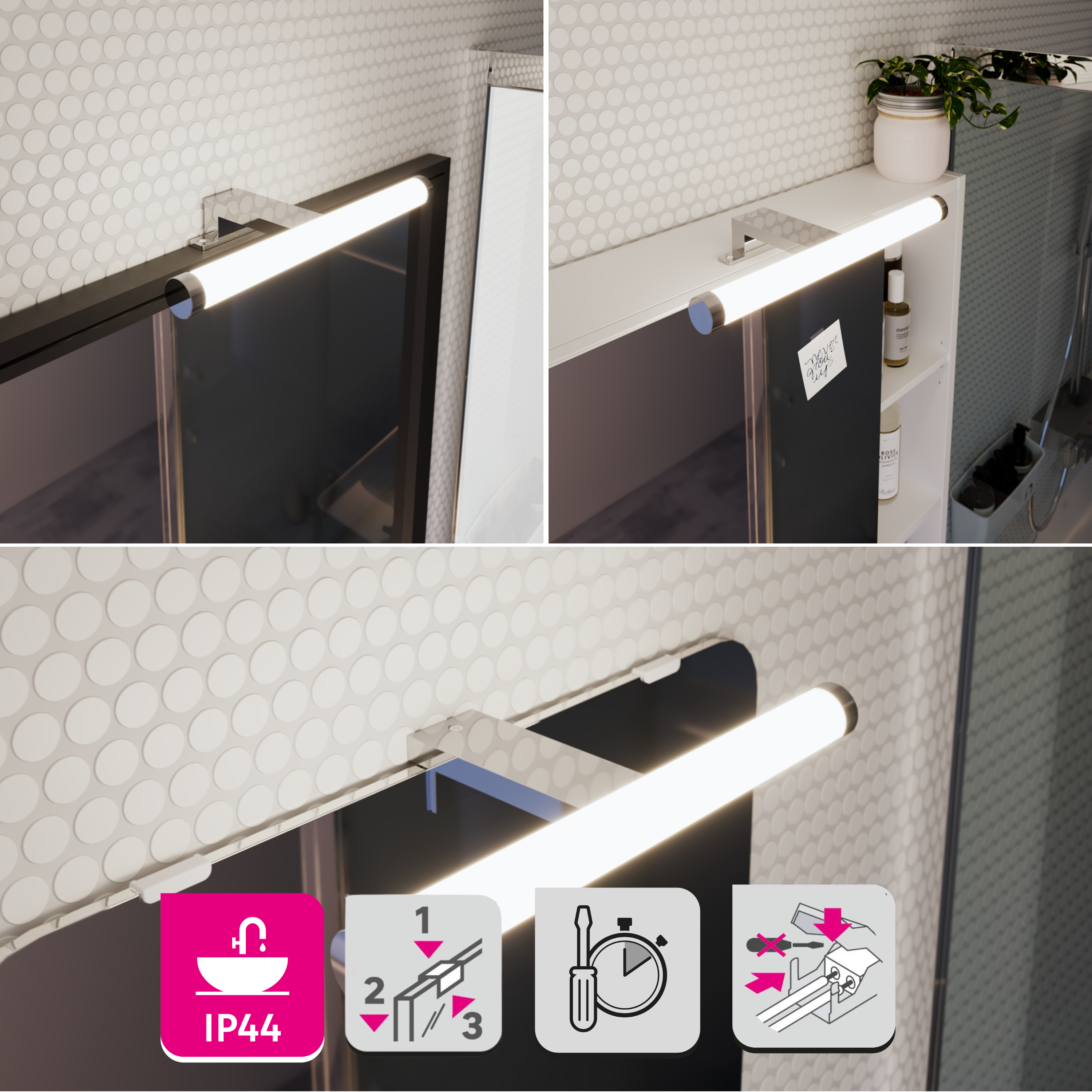 Kinkiet łazienkowy chrom 30 cm IP44 LED Inspire - 9