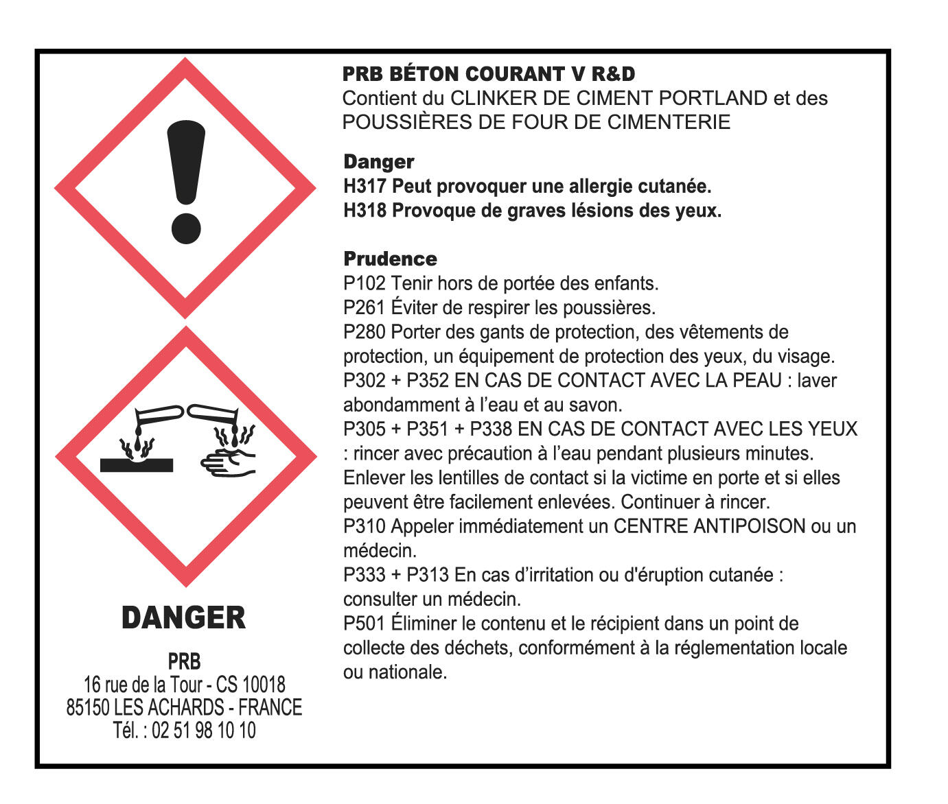 Béton prêt à l'emploi V R&D, PRB, 25 kg - 2