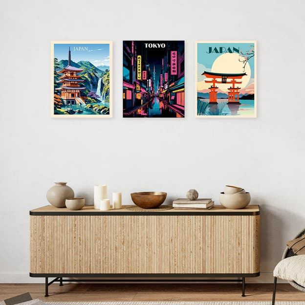 Pintura impresa sin marco Ciudad de Tokio 50 x 40 cm | Leroy Merlin