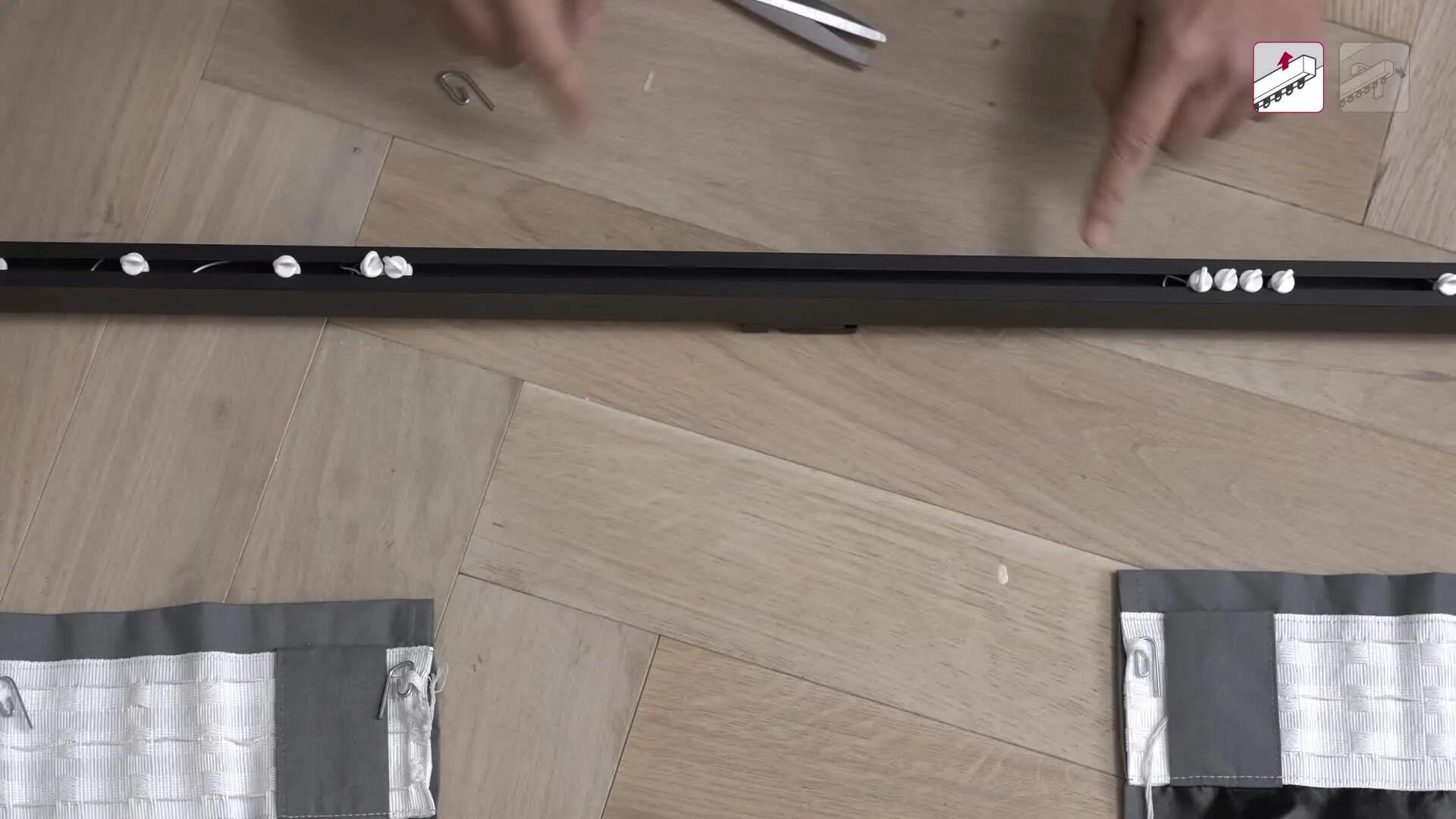 Pojedyncza szyna sufitowa Kuala 250 cm czarna aluminiowa z akcesoriami Inspire - 4