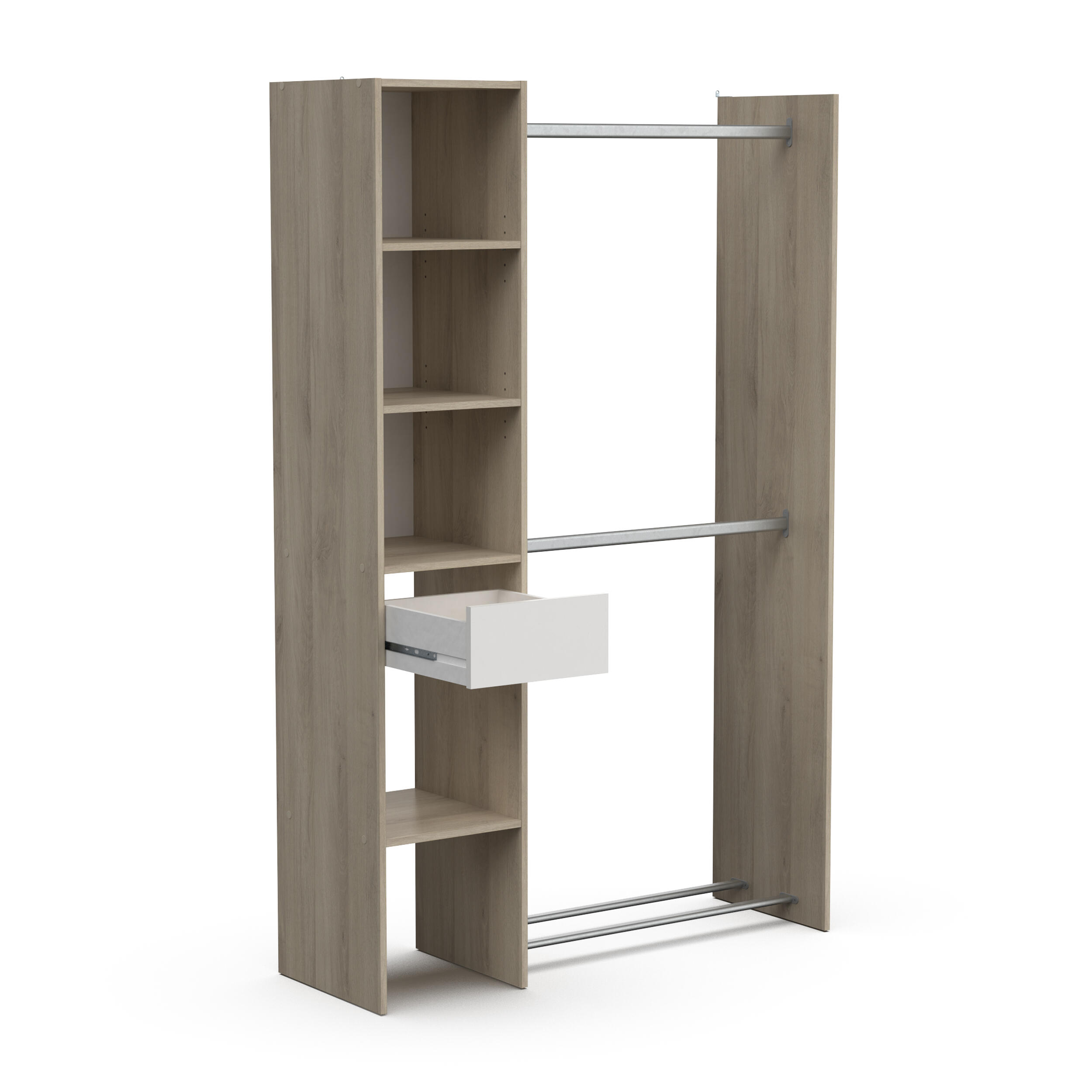 Kit dressing Californie décor chêne H.183 x L. 116,6 x P.39,5cm - 4