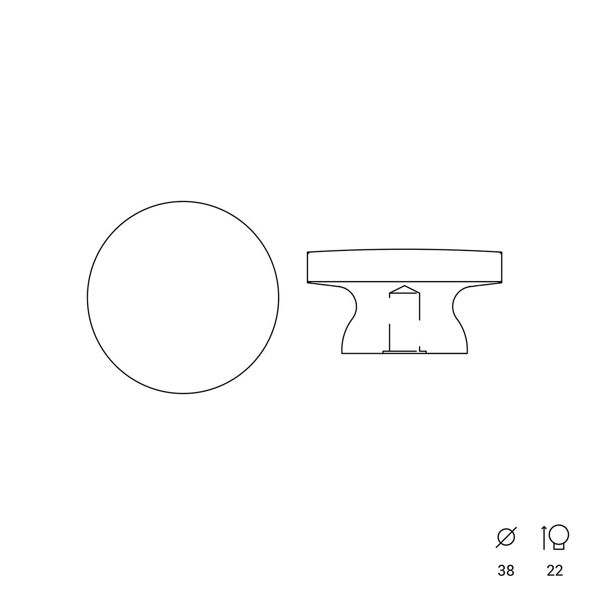 6 boutons de meuble ronds Lize, bois hêtre brut, Diam.39 mm - 3