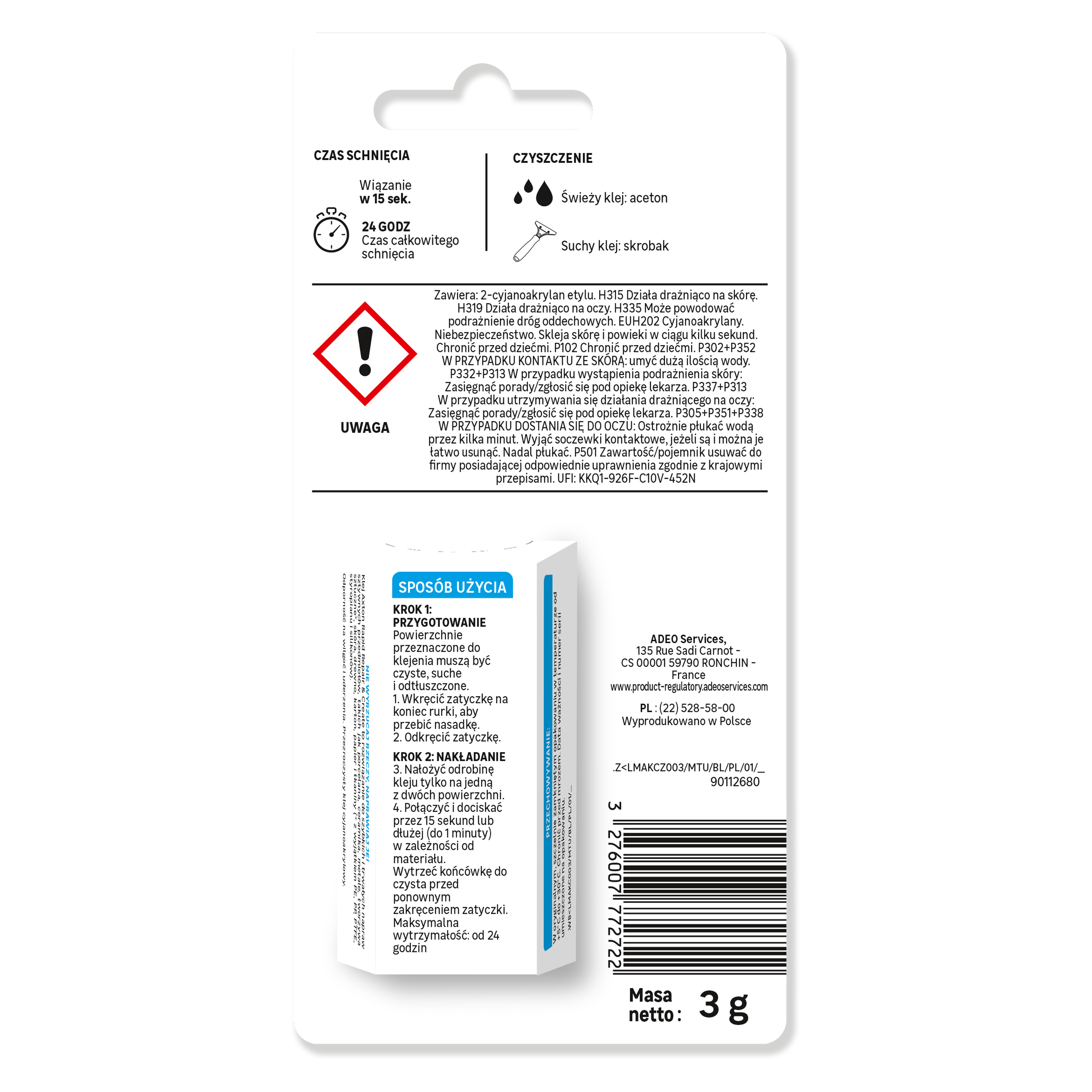 Klej do szybkiej naprawy żel 3 g Axton - 5