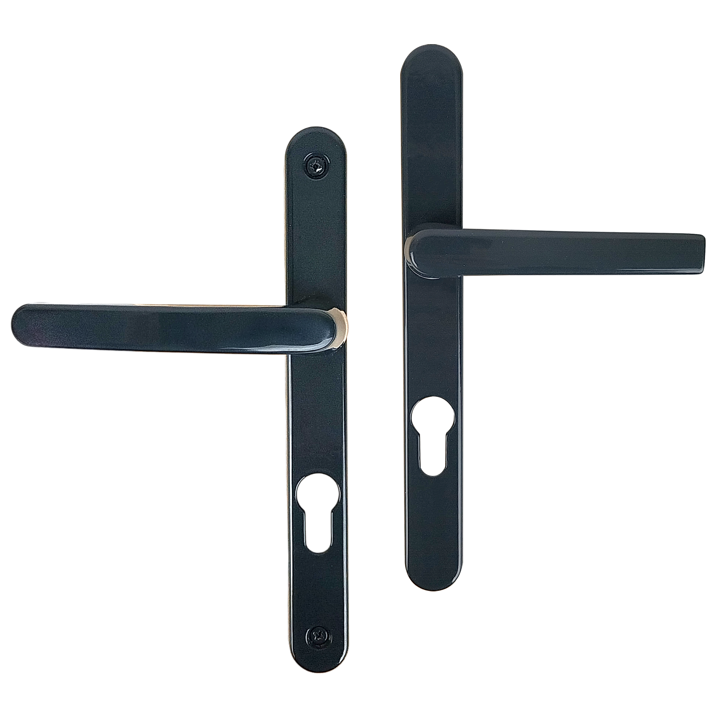 Poignée de porte sur plaque grise entraxe 195 mm Clé en I BEVERLY x2 - 8