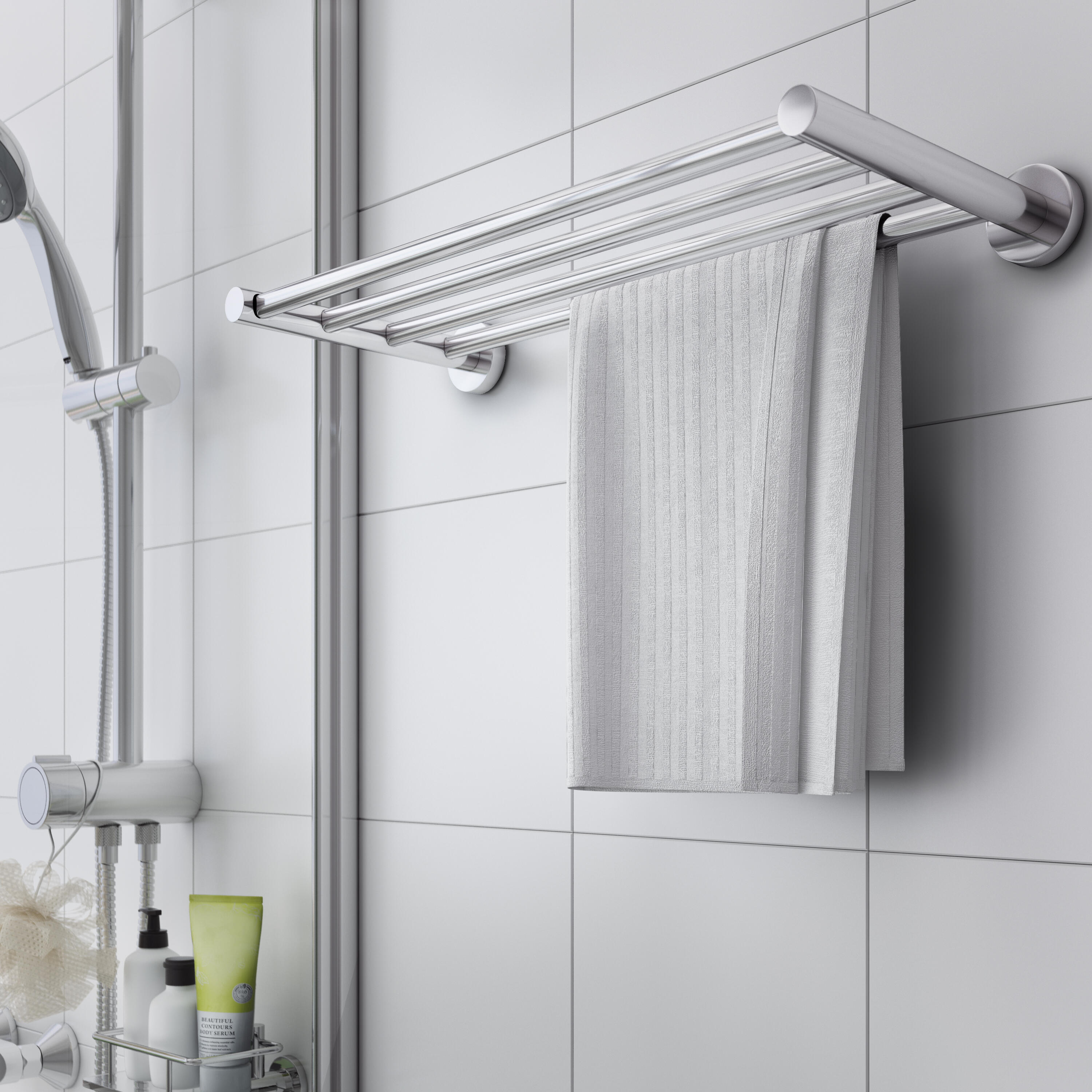 Portasciugamani da parete Style cromo lucido, L 55.4 cm - 2