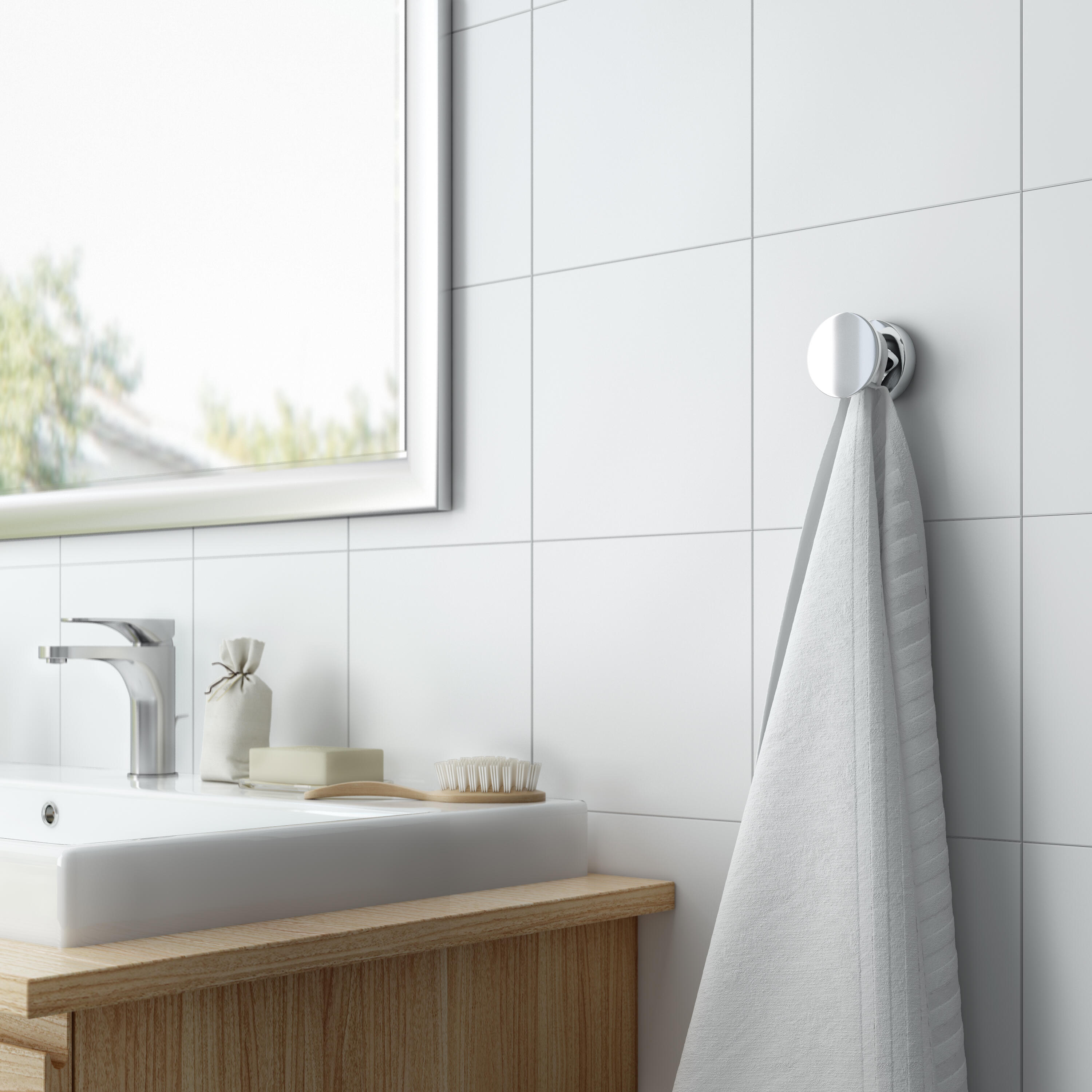 7 Cabides de fixar cromados Sensea Style - 2