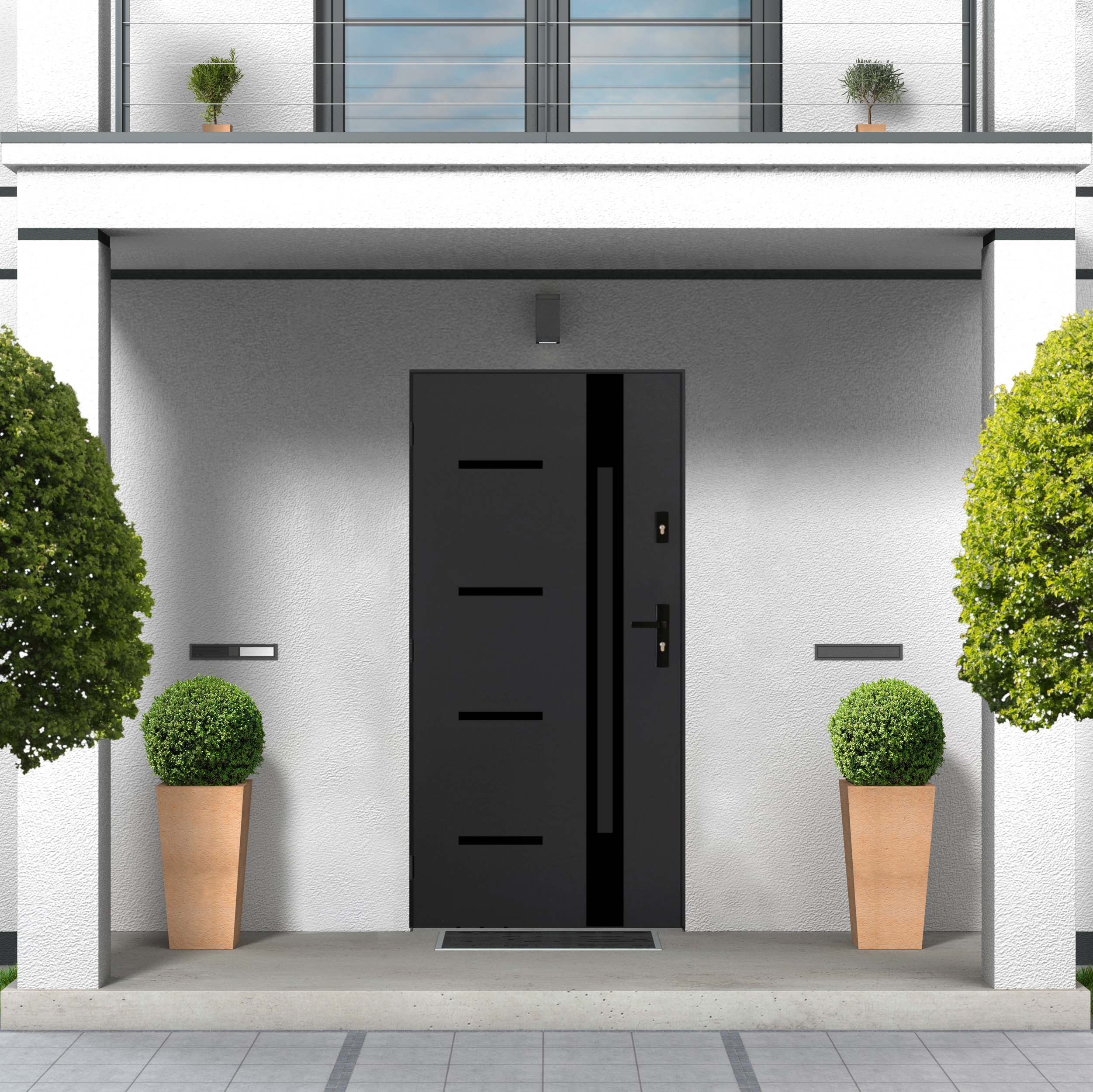 Drzwi stalowe zewnętrzne wejściowe Tulon antracytowe 90 prawe - 3