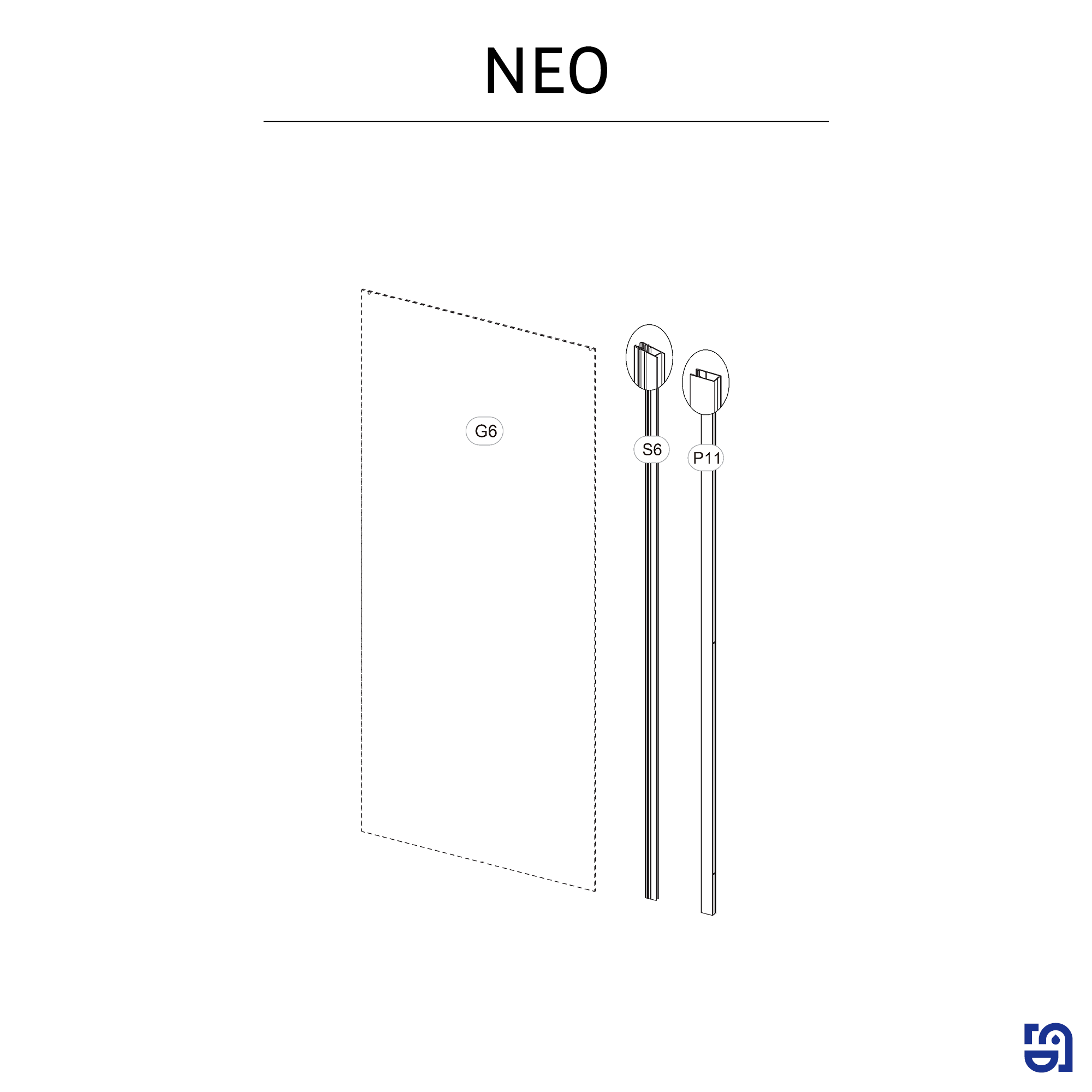 Ścianka prysznicowa do drzwi przesuwnych Neo 70 x 200 cm chrom Sensea - 12