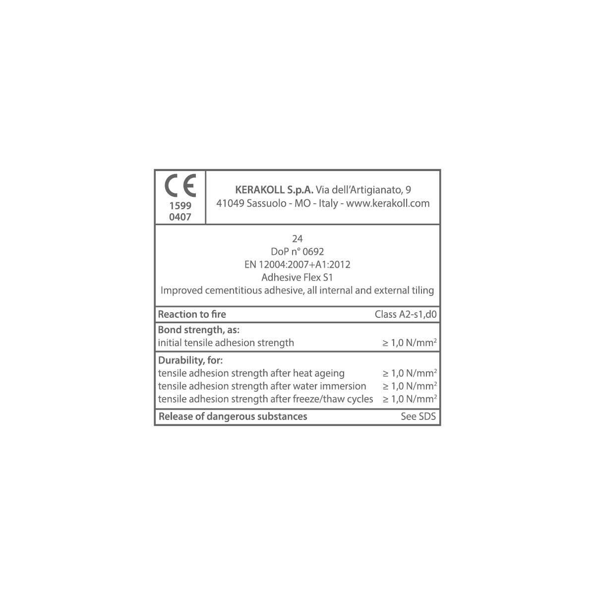 Colla per piastrelle in polvere KERAKOLL FLEX S1 25 kg grigio C2TES1 - 4