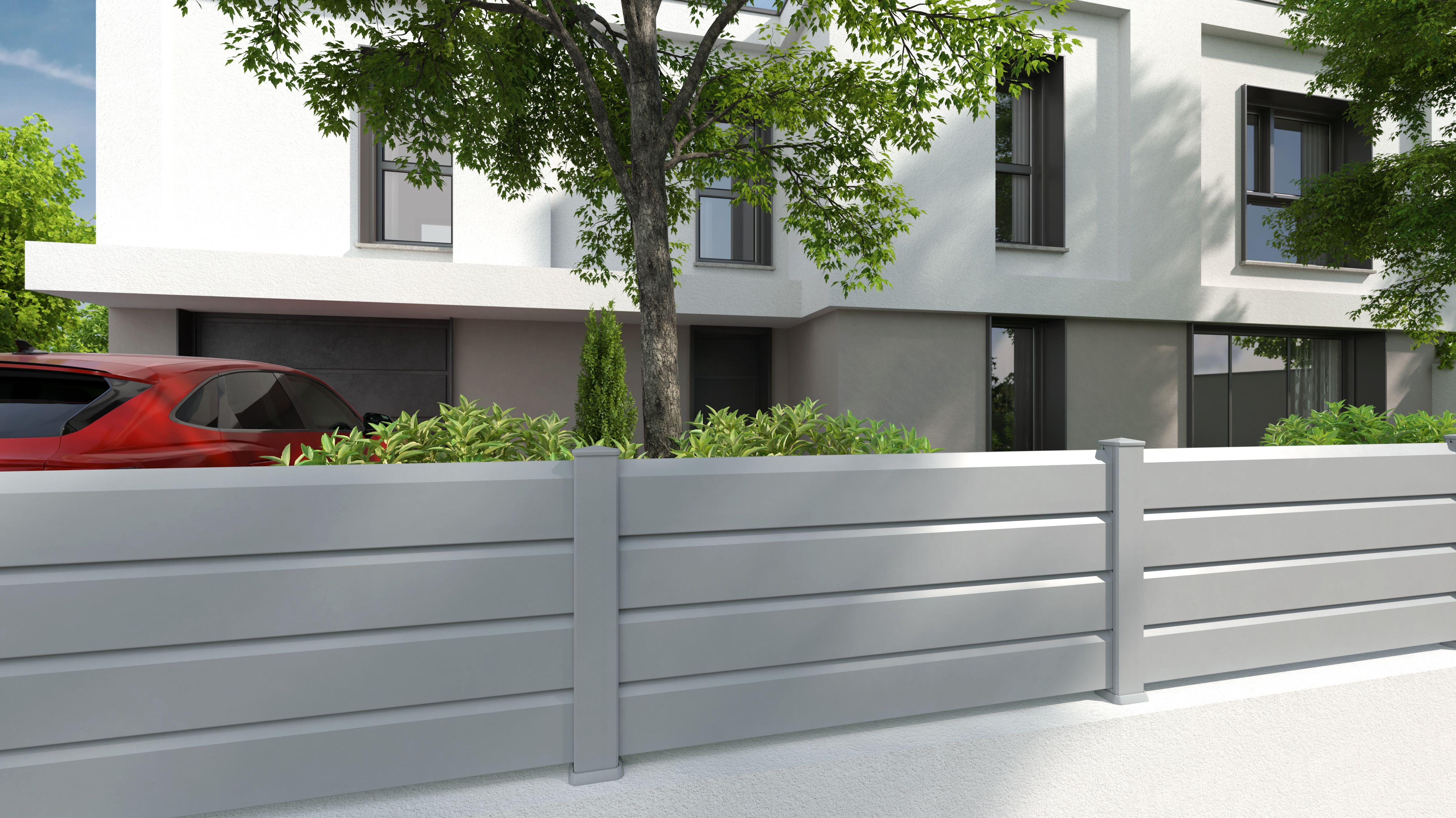 Poste de pvc gris de 230  cm - 2