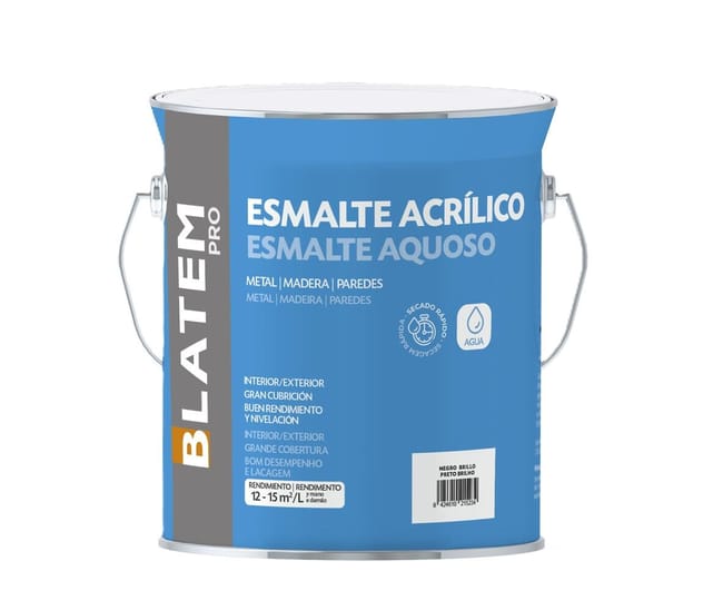 ESMALTE ACRILICO BRILLO 4L NEGRO - 1