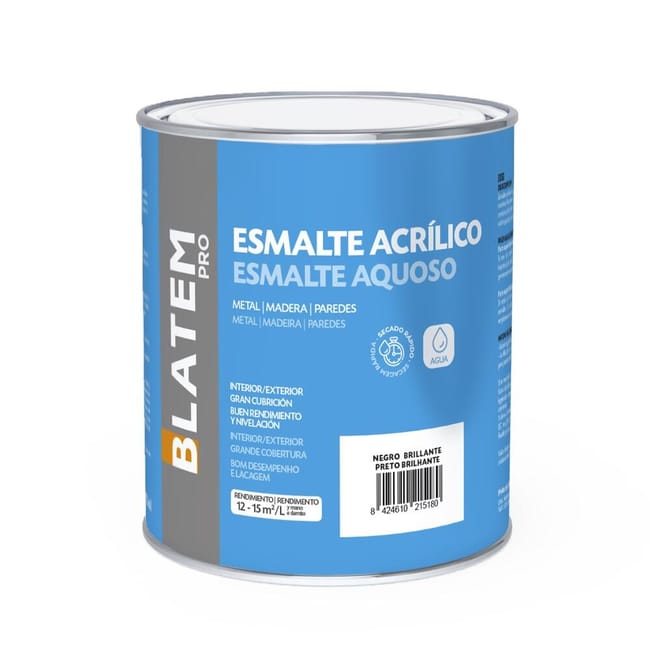 ESMALTE ACRILICO BRILLO 750ML NEGRO - 1