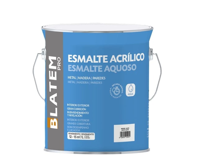 ESMALTE ACRILICO MATE 4L NEGRO