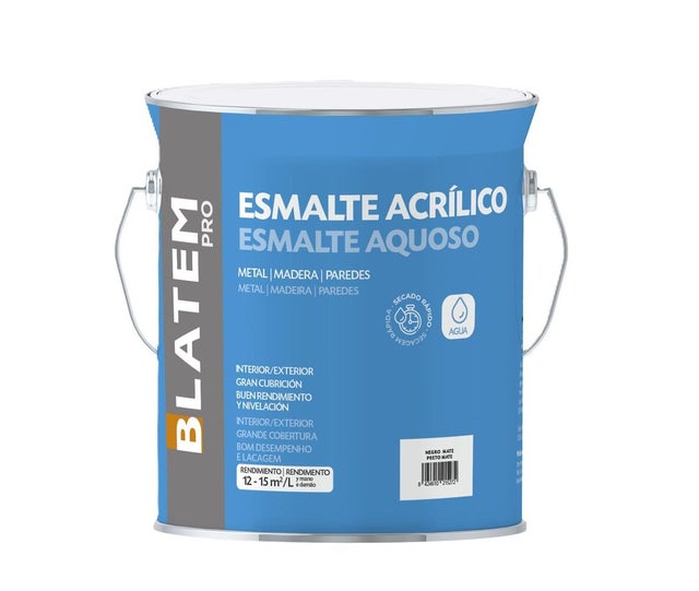 ESMALTE ACRILICO MATE 4L NEGRO