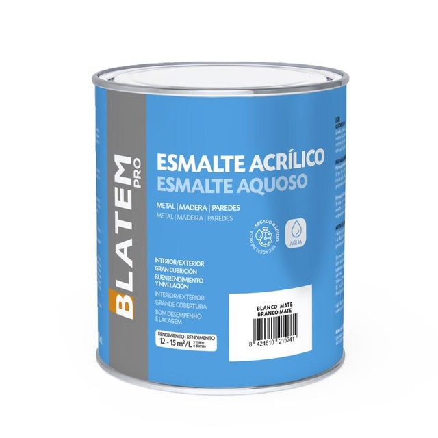ESMALTE ACRILICO MATE 750ML BLANCO