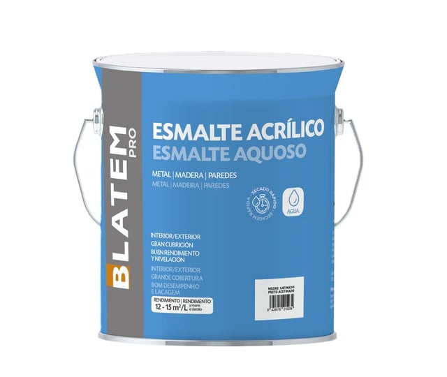 ESMALTE ACRILICO SATINADO 4L NEGRO