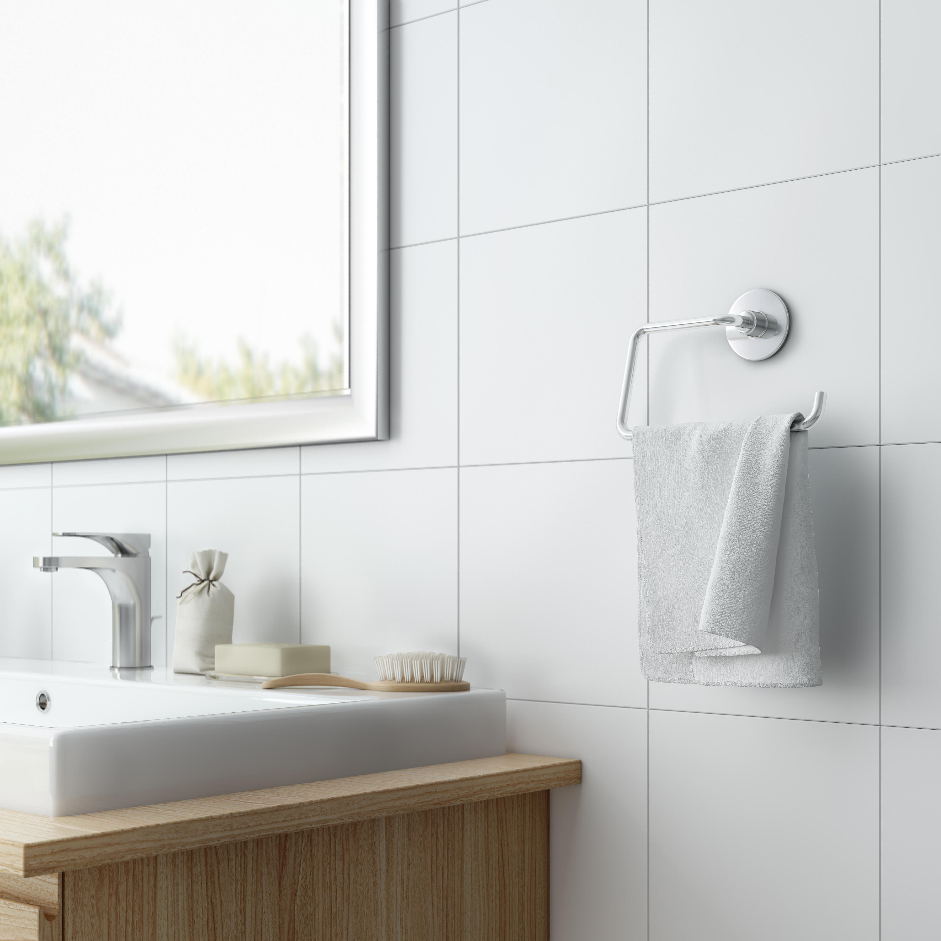 Toalheiro de aro SPRING CROMADO - 4