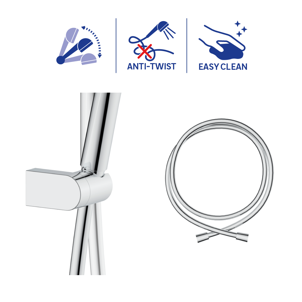 Alcachofa de ducha + flexo + soporte SENSEA Icone cromado con 3 funciones - 5