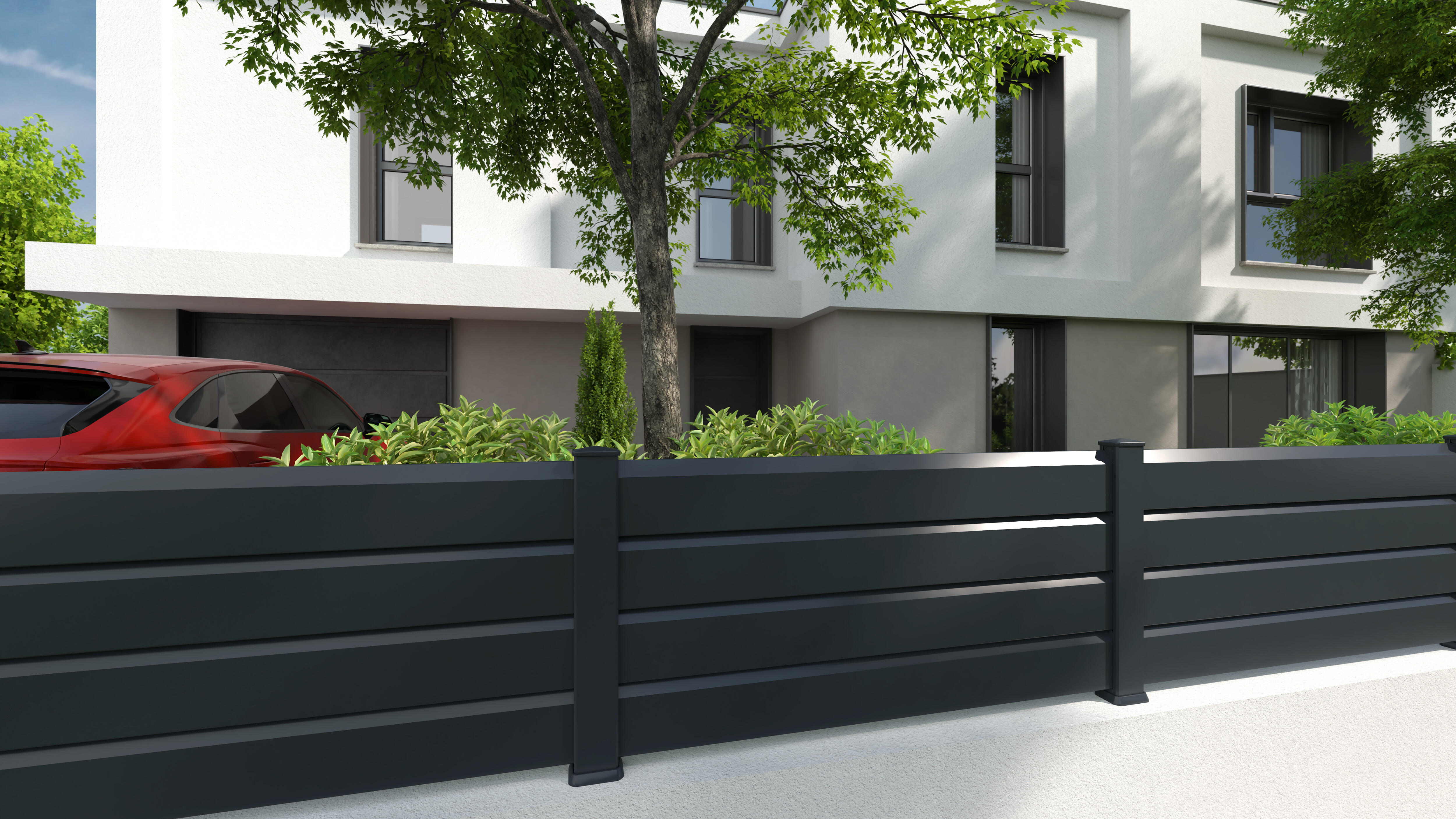 Lama para valla modulable de PVC Clea de 16 x 150 cm gris antracita - 2