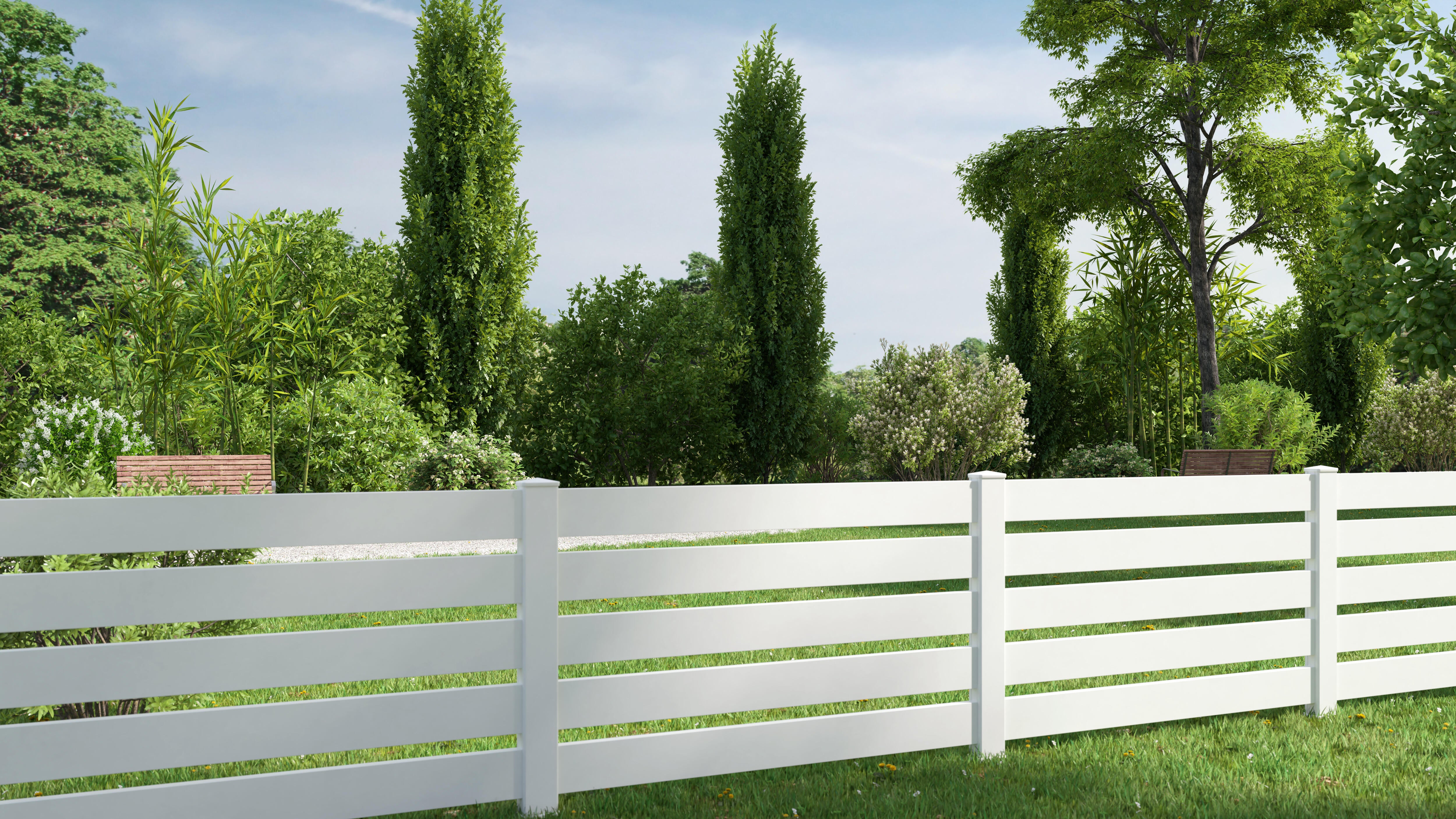 Languette pour poteau PVC à emboîter Clea, blanc, l.2.7x H.230cm - 3