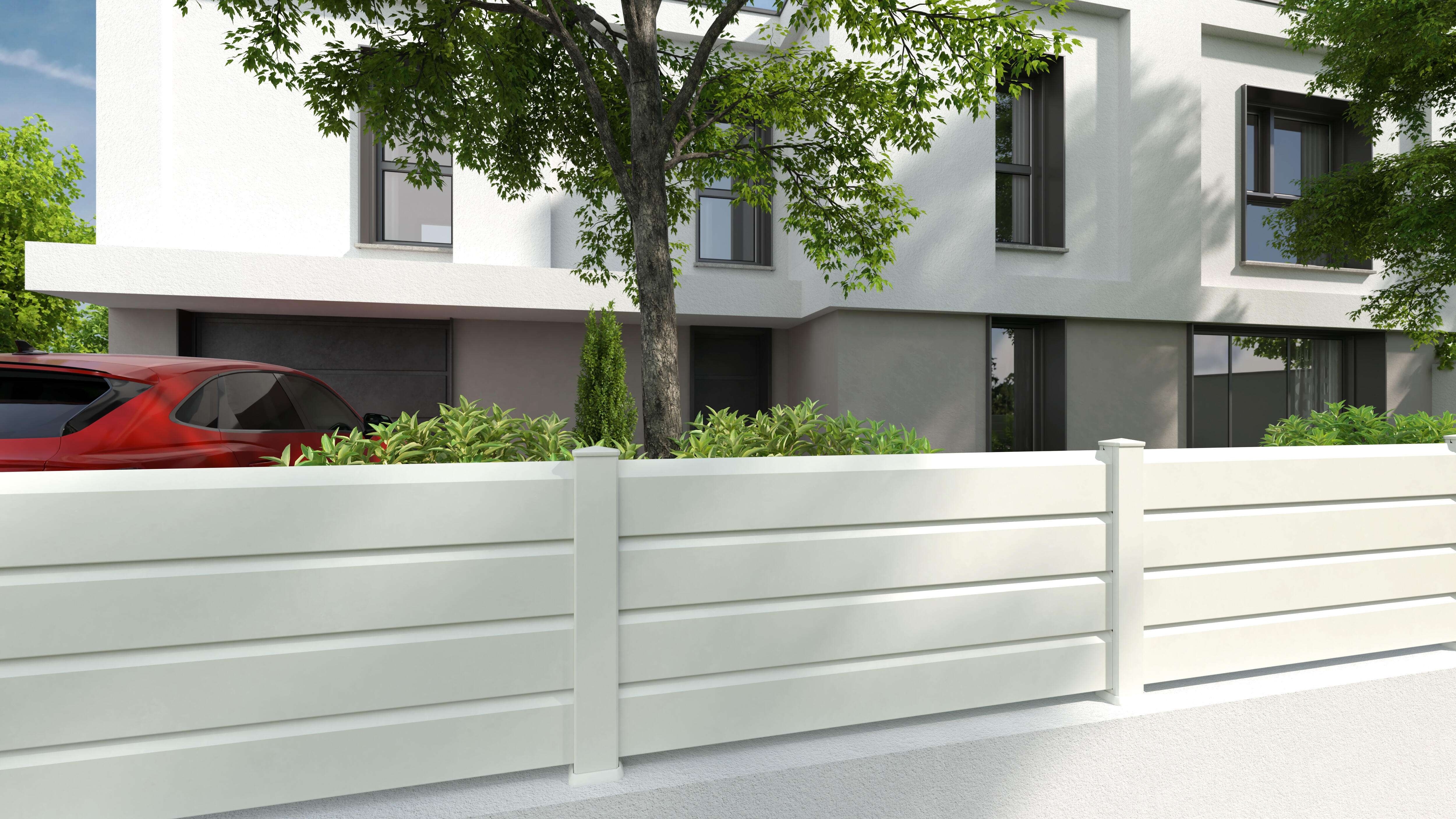 Languette pour poteau PVC à emboîter Clea, blanc, l.2.7x H.230cm - 2