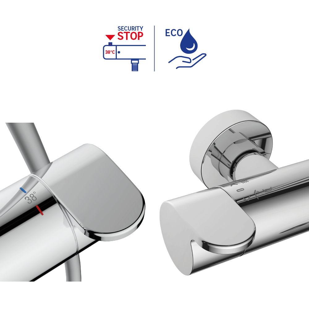 Conjunto de banheira com torneira termostática cromado Sensea Icone - 4