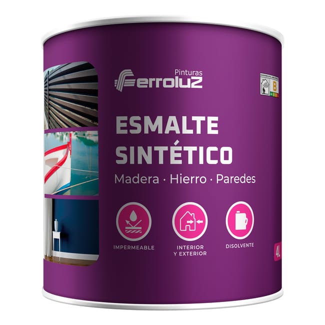 ESMALTE SINTETICO BRILLO FERROLUZ 750ML NEGRO - 1