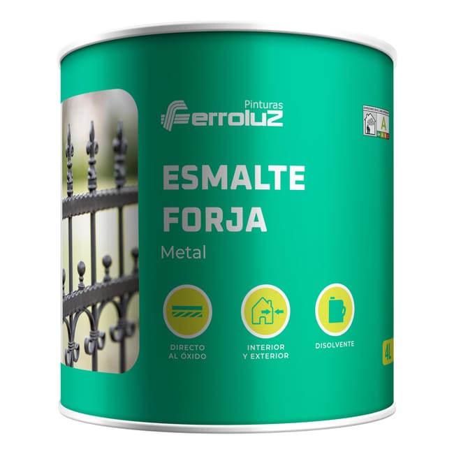 ESMALTE ANTIOXIDANTE FORJA FERROLUZ 750L NEGRO - 1
