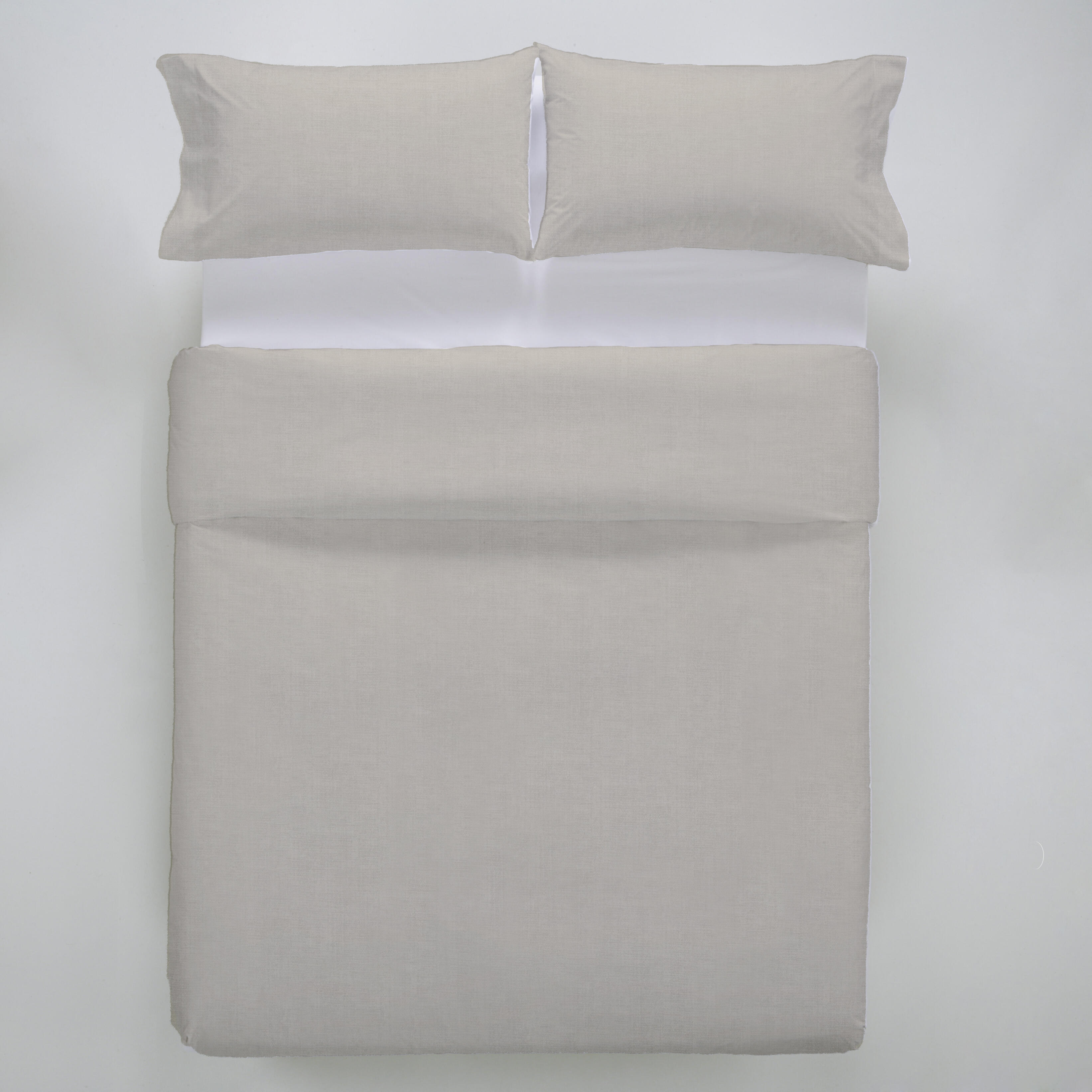 Funda nórdica + 2 fundas de almohada Nova lino 180 cm beige cama de 180 cm, reversible - 4