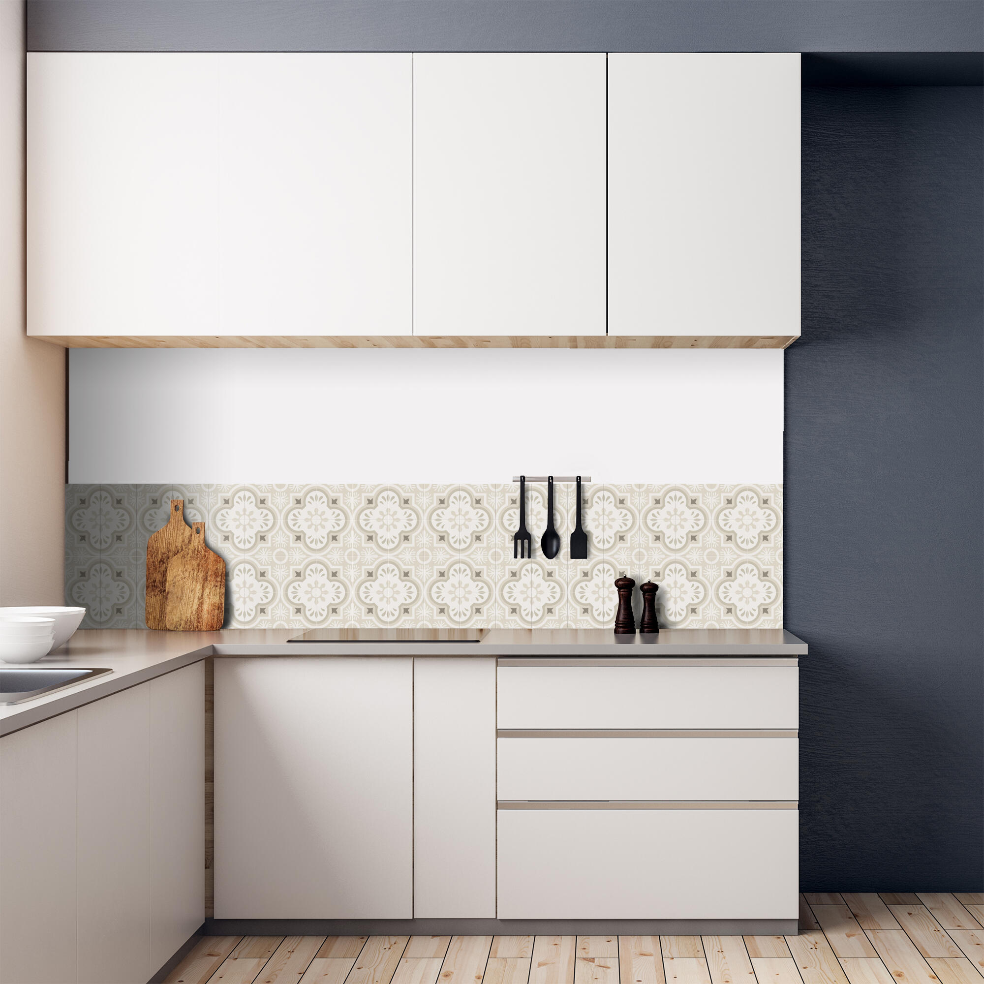 Rouleau adhésif décoratif carreau Lola, crédence, beige x 198 cm - 2