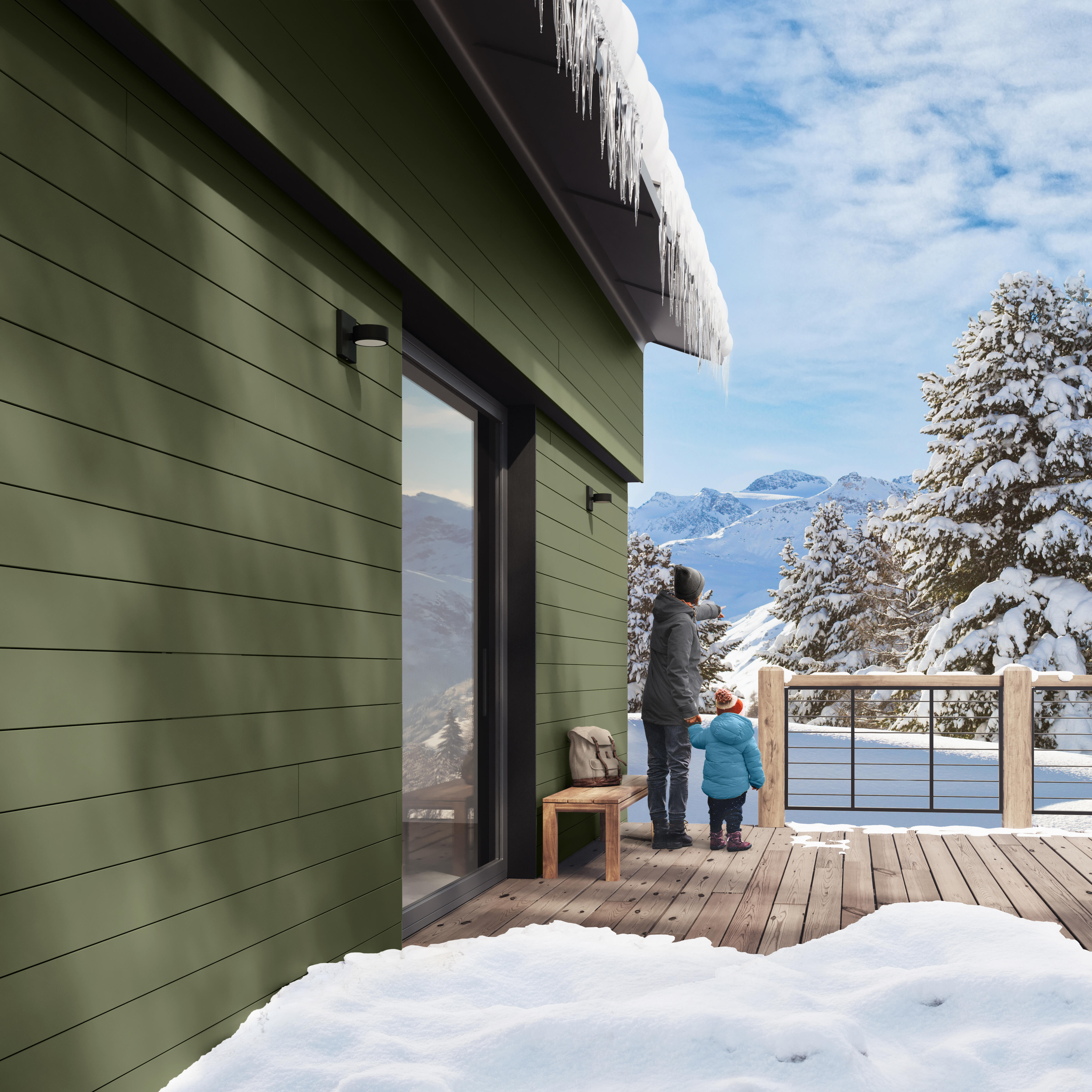 Peinture extérieure bois Climats extrêmes® V33 vert bruyere satiné 0.5l - 3