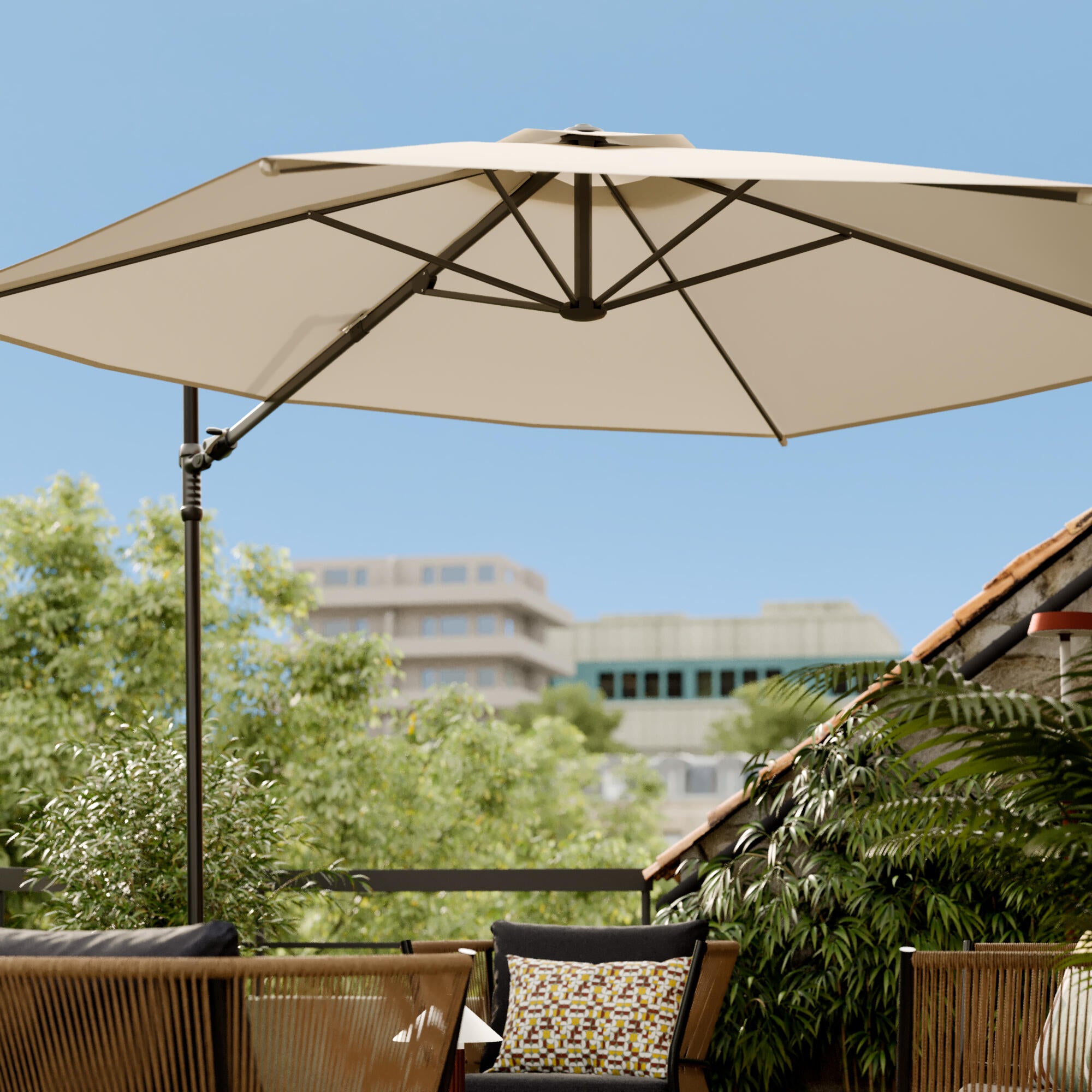 Parasol ogrodowy boczny Polar II 290x290x235 cm beżowy Naterial - 9