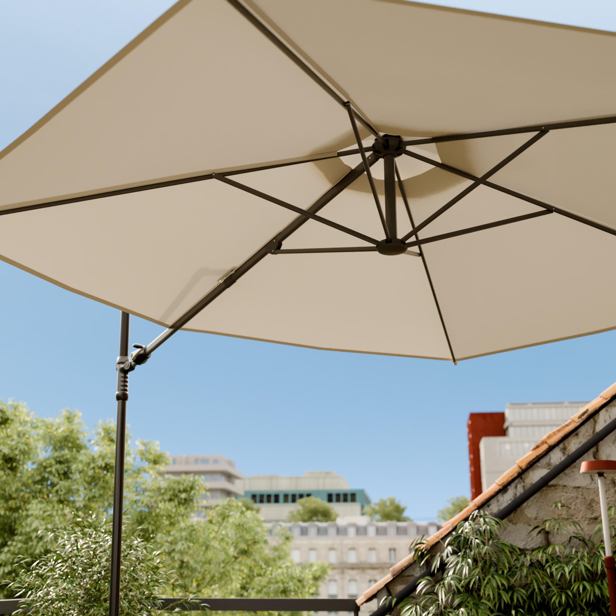 Parasol ogrodowy boczny Polar II 290x290x235 cm beżowy Naterial - 10