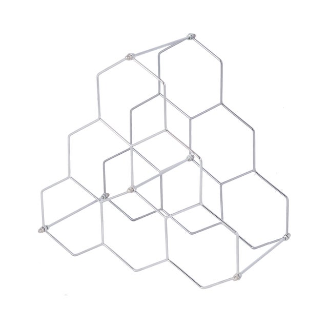 Portabottiglie RAN11924 da 6 bottiglie in ferro grigio / argento COMPACTOR L 28 x H 28 x Sp 1.5 cm