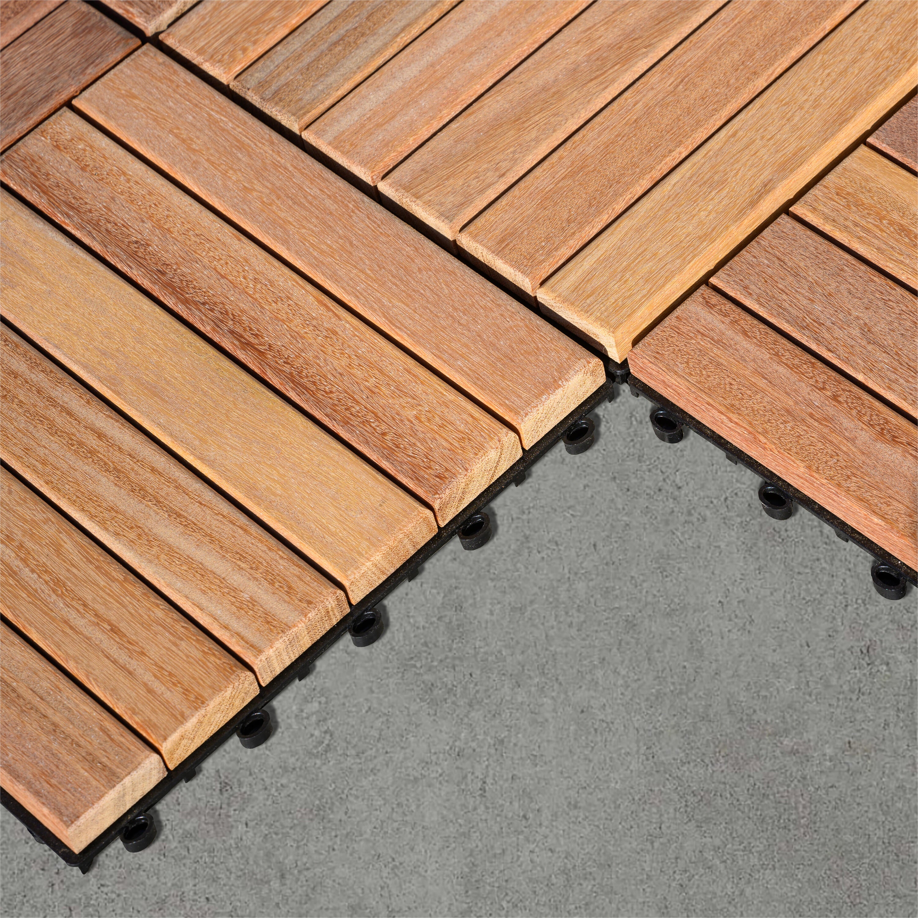 Dalle terrasse bois cumaru marron, L.30 x l.30 cm x Ep.28 mm - 4