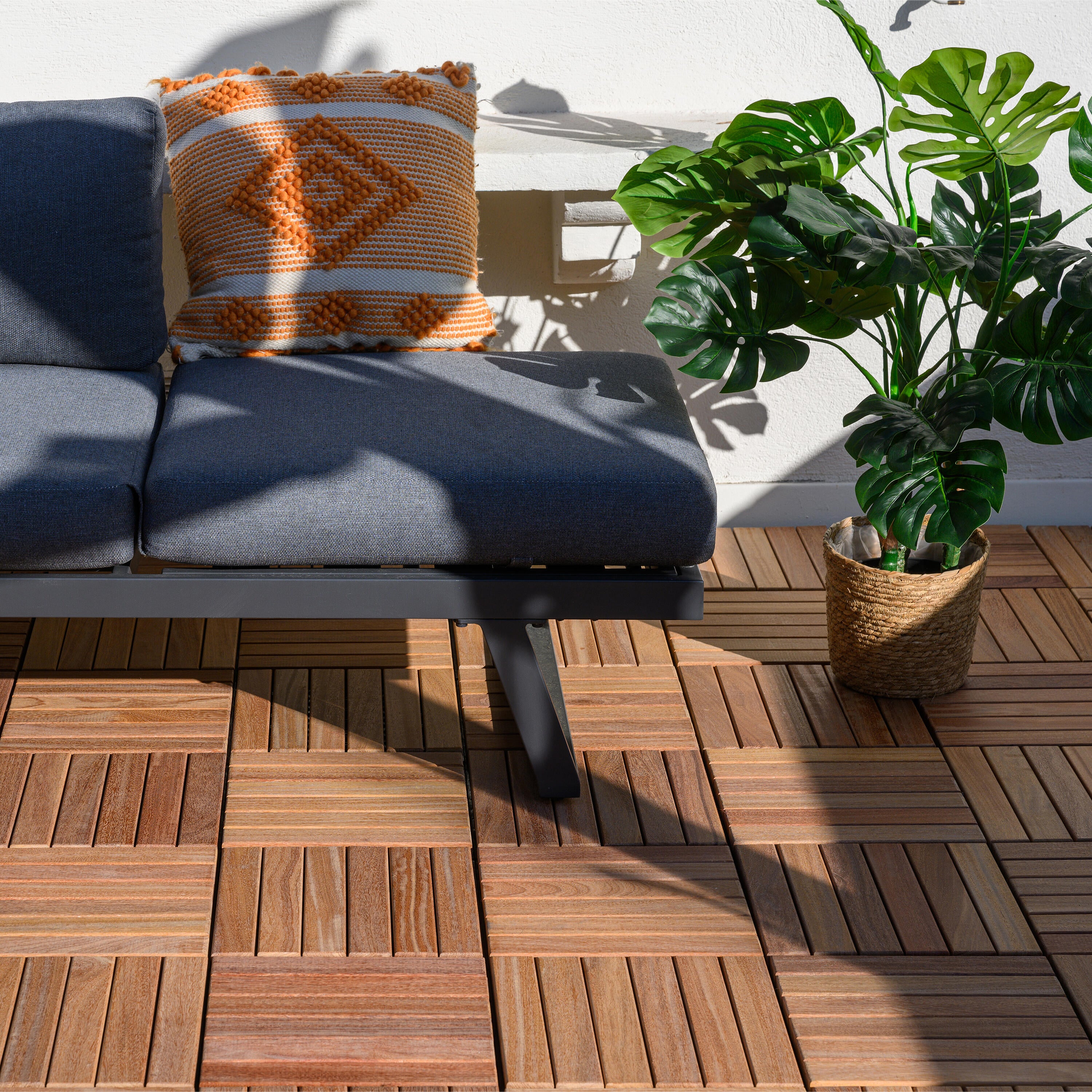 Dalle terrasse bois cumaru marron, L.30 x l.30 cm x Ep.28 mm - 6
