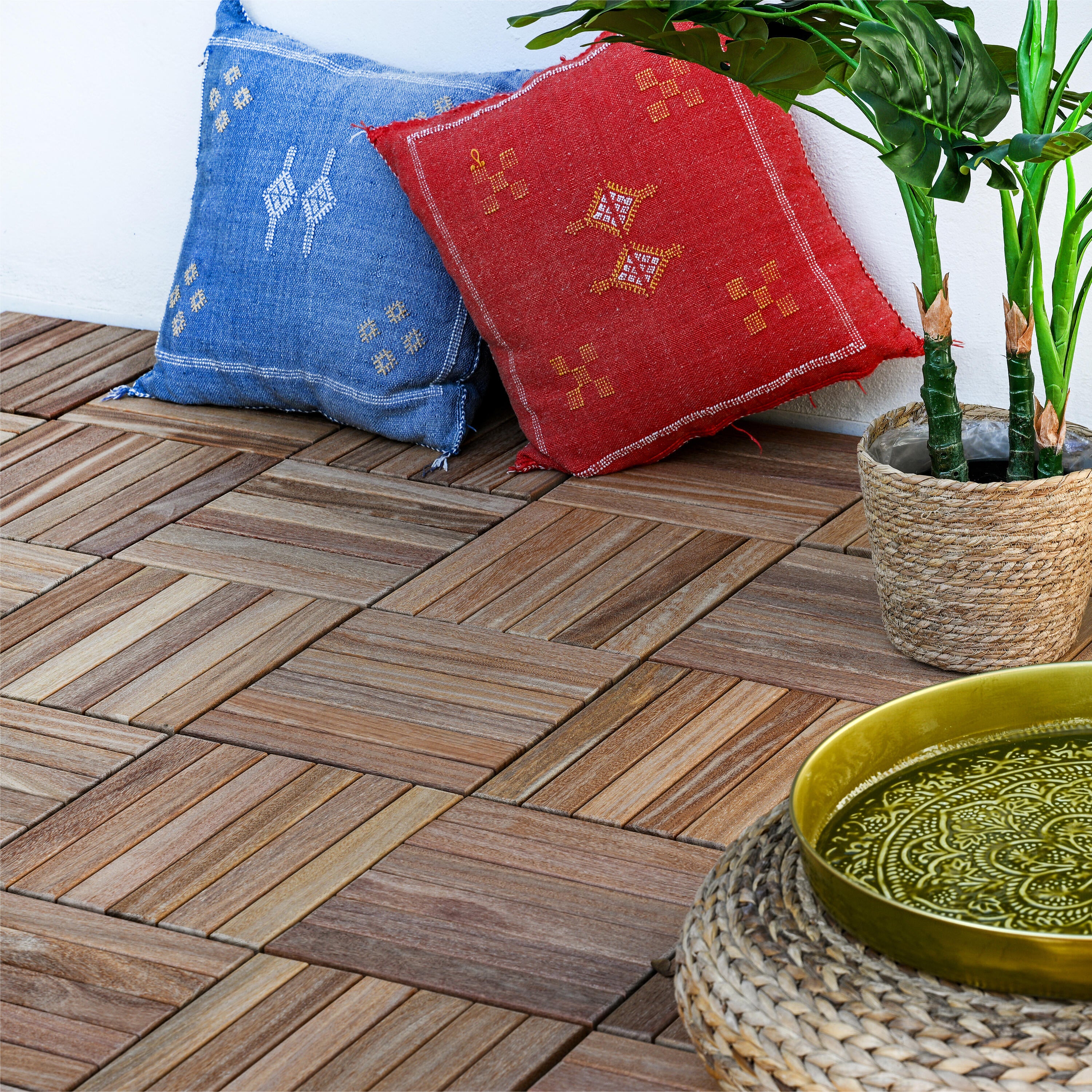 Dalle terrasse bois cumaru marron, L.30 x l.30 cm x Ep.28 mm - 7