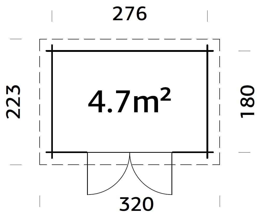 Abri de jardin bois PALMAKO Alice traité autoclave Ep.28 mm, 7.1 m² - 6