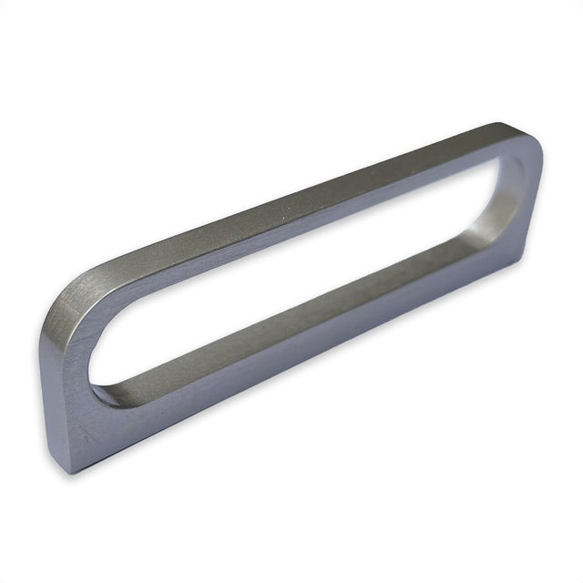 Poignée de meuble Fine, zinc argent brossé, entraxe 92 mm